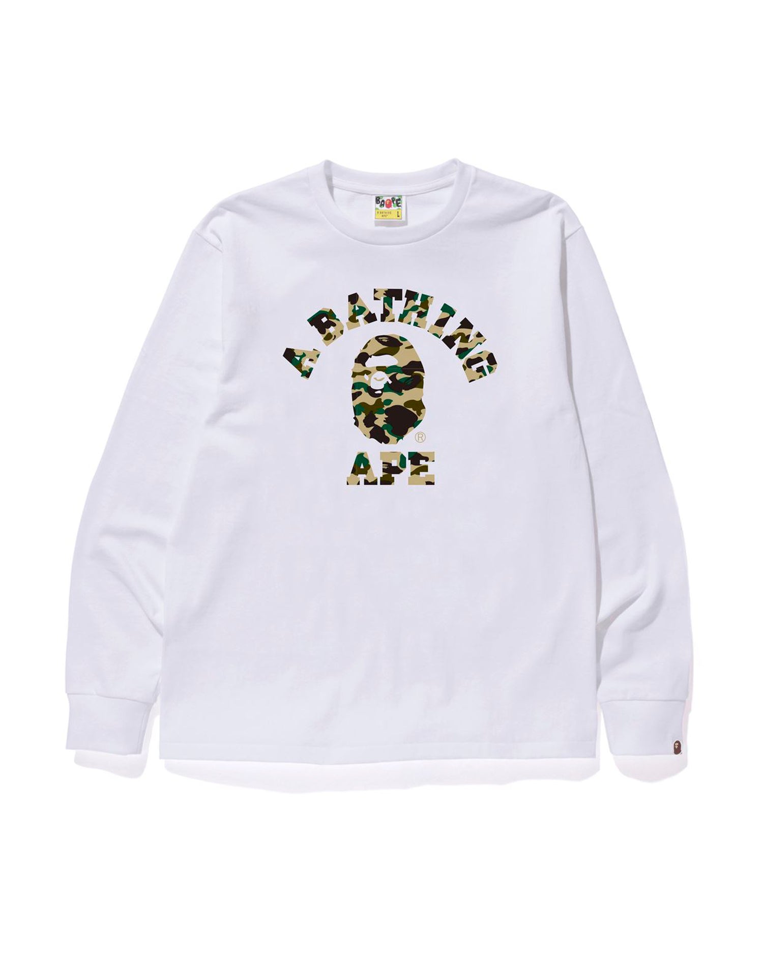 A Bathing Ape Multi Rainbow Camo White Logo T Shirt Size