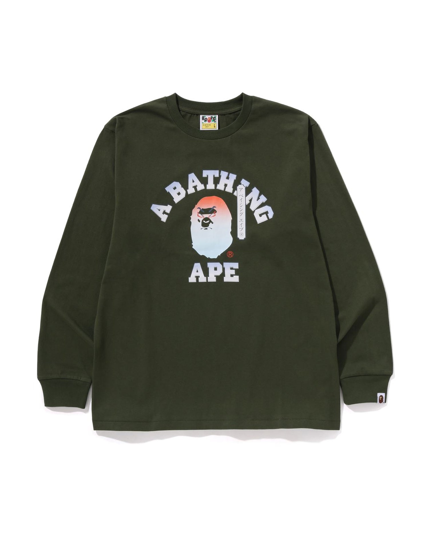 A Bathing Ape BAPE College Long Sleeve T-shirt cheapest