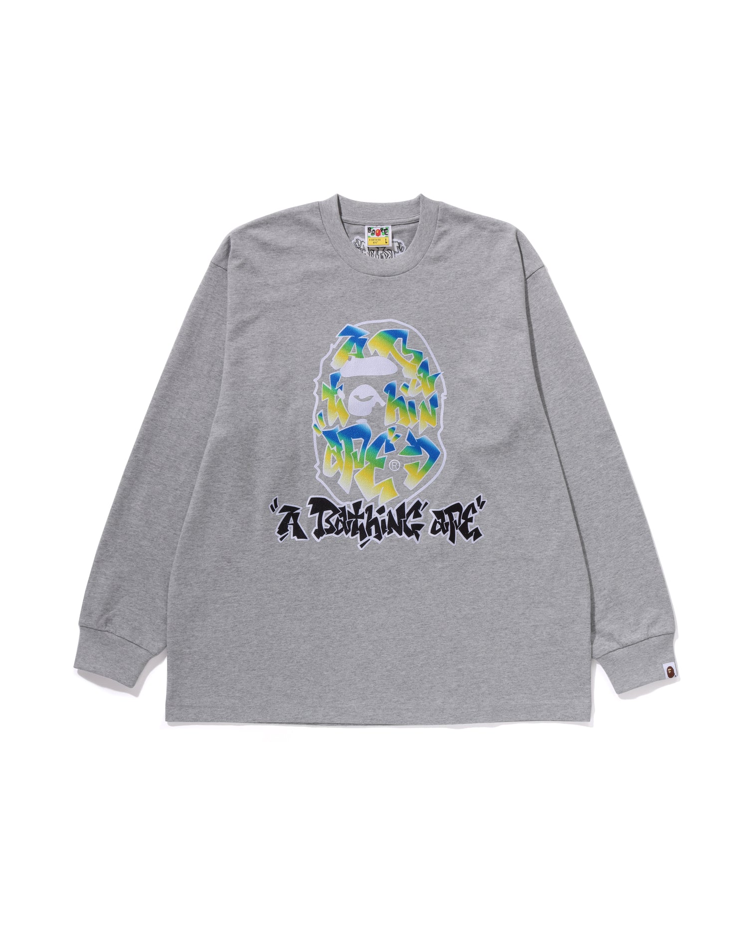 A BATHING APE® Gradient Ape Head Oversized Long Sleeve Tee