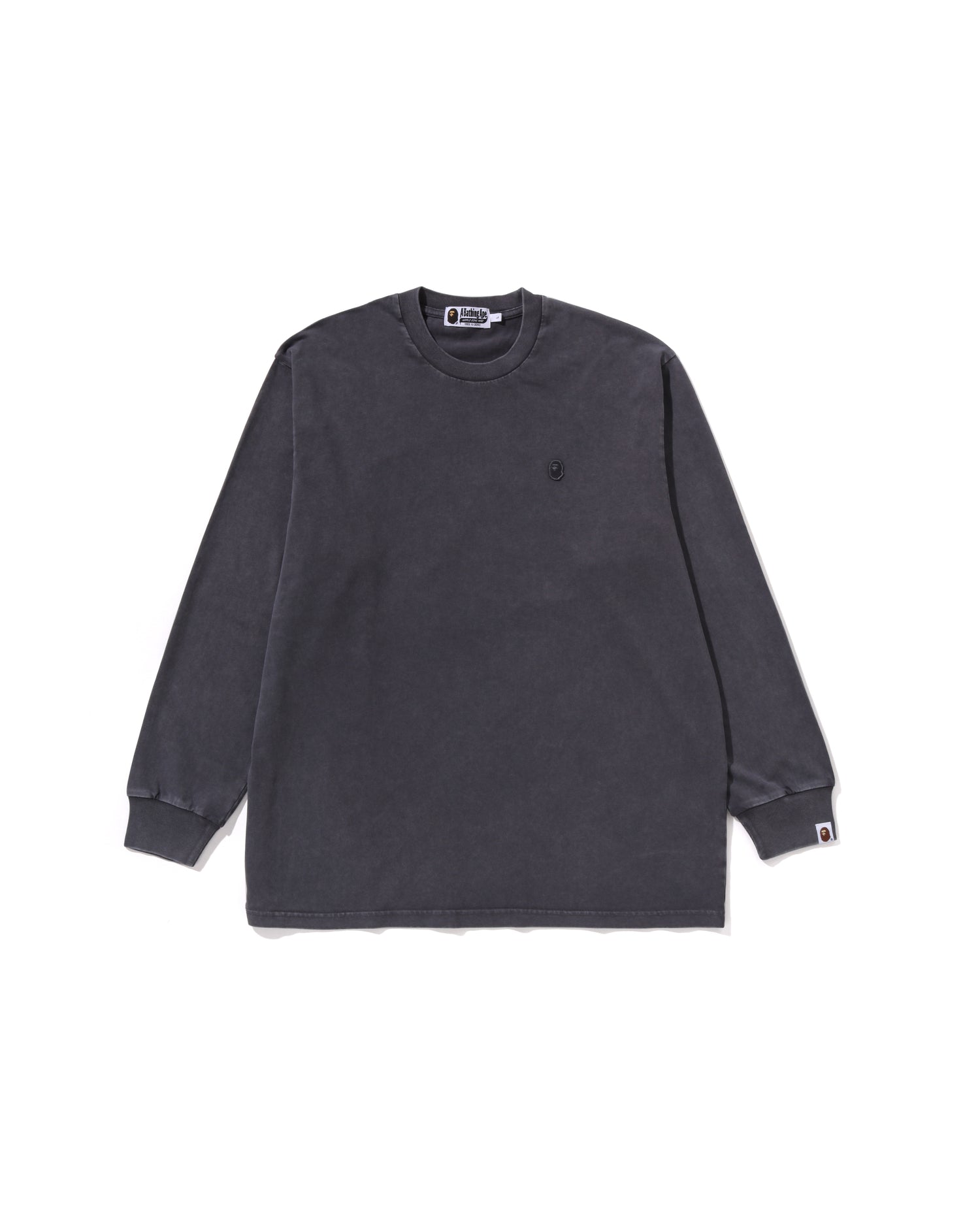 A BATHING APE® Garment Dye One Point Relaxed Fit Ls Tee