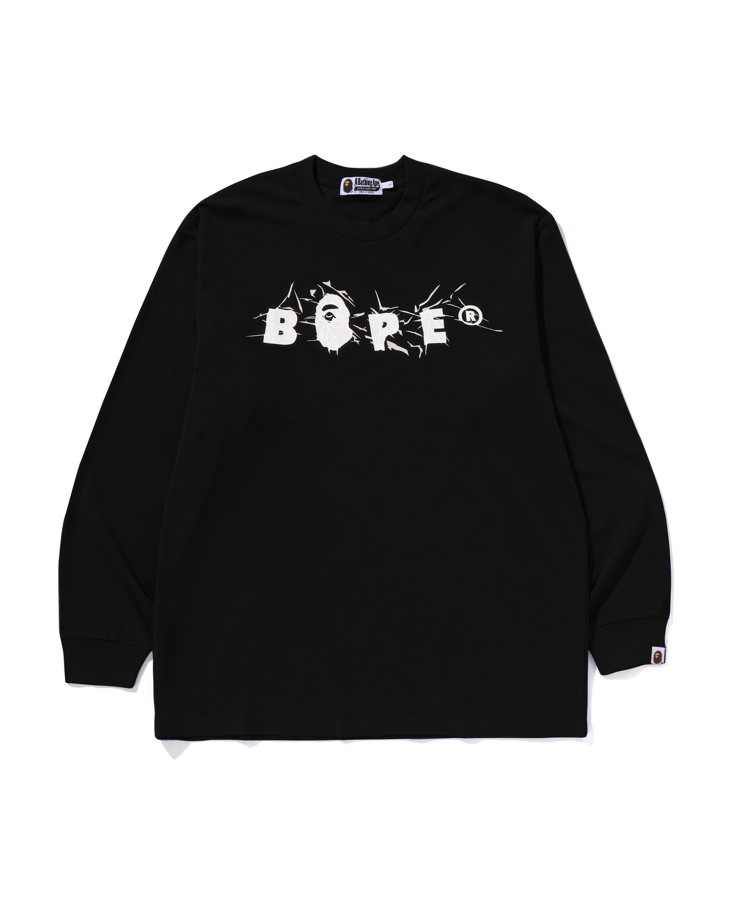 A BATHING APE® Wrinkle BAPE Logo Relaxed Fit Ls Tee | Bape