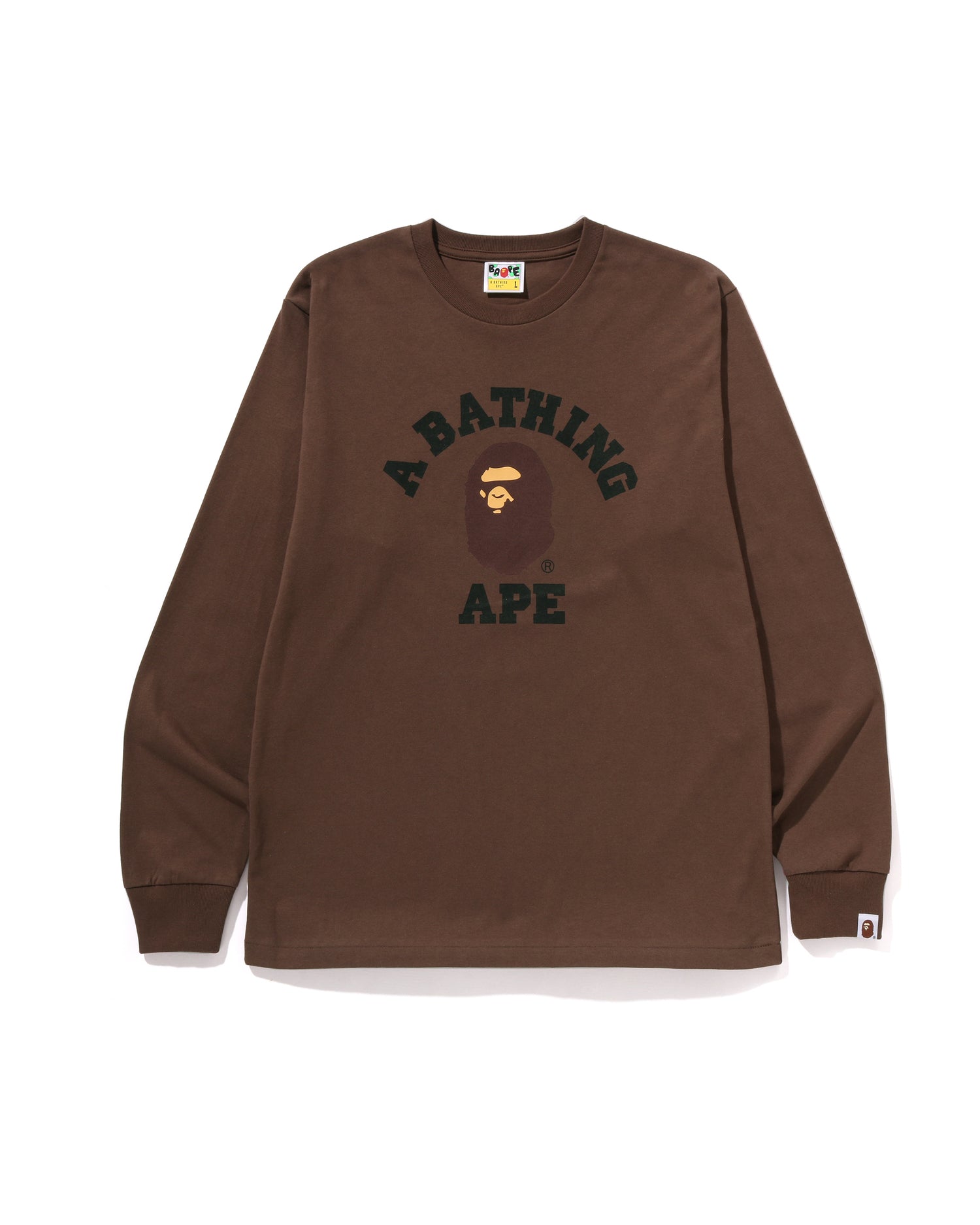 トップス A BATHING APE COLLEGE LS TEE BURGUNDY A BATHING APE® College Ls Tee | Bape official website – INT