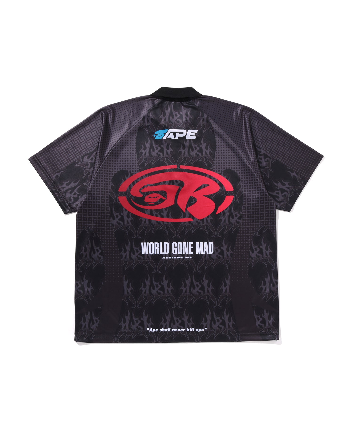 A BATHING APE® Flame Pattern Overall Print Half Zip Relax A BATHING APE® Flame Pattern Overall Print Half Zip Relax