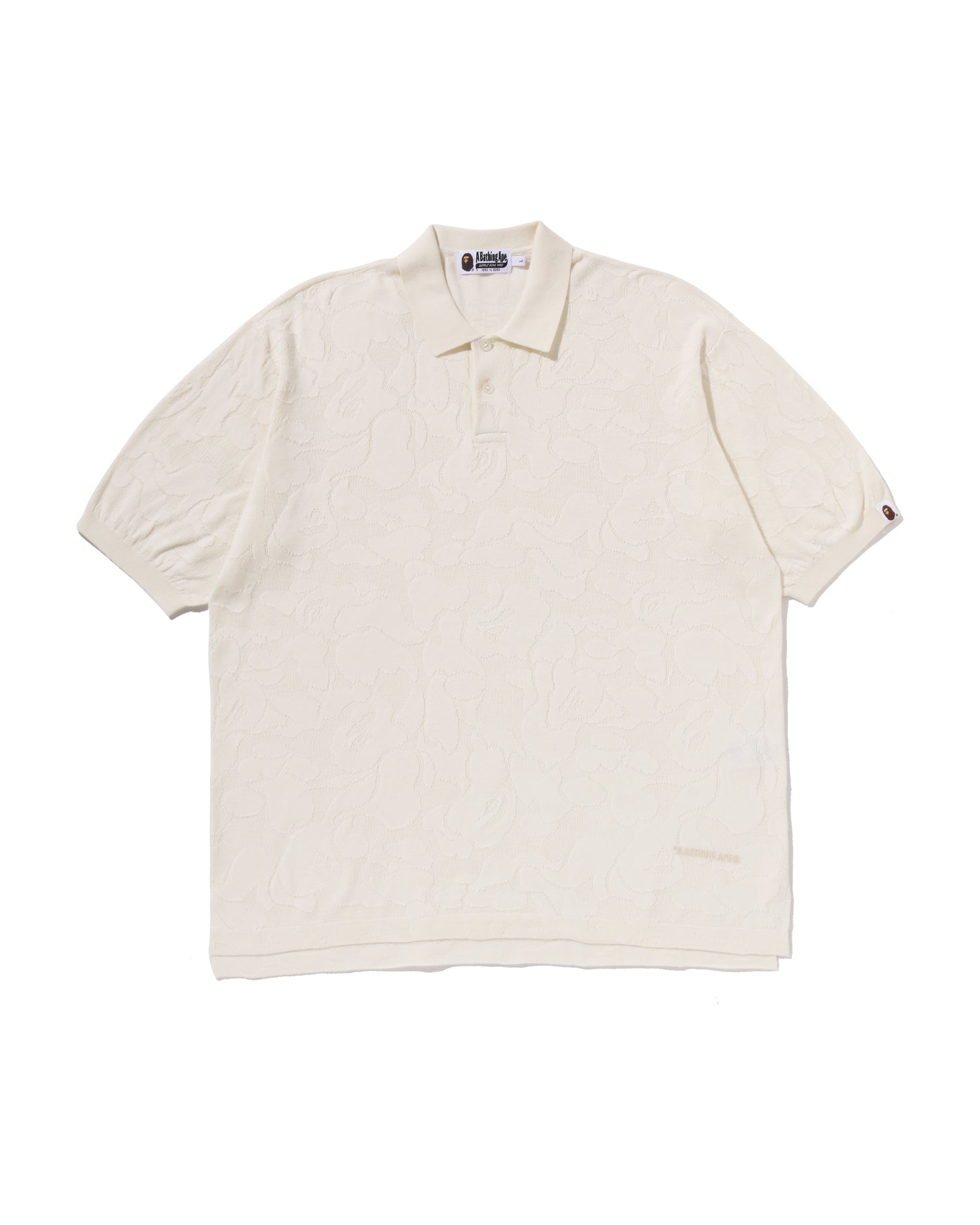 A BATHING APE® Solid Camo Jacquard Relaxed Fit Polo Shirt | Bape