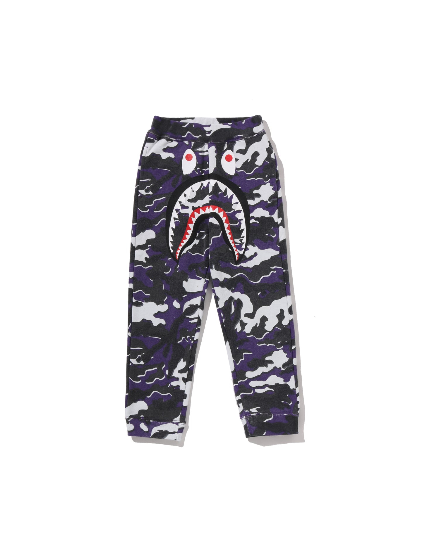 A BATHING APE® Kids Glitch Woodland Camo Shark Sweat Pants | Bape