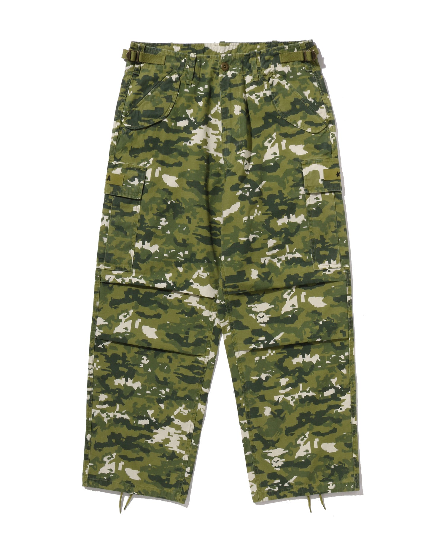 【A BATHING APE 】MAP CAMO WORK PANTS Buy BAPE Map Camo Relaxed Fit Work Pants 'Green' - 1L30 152 001