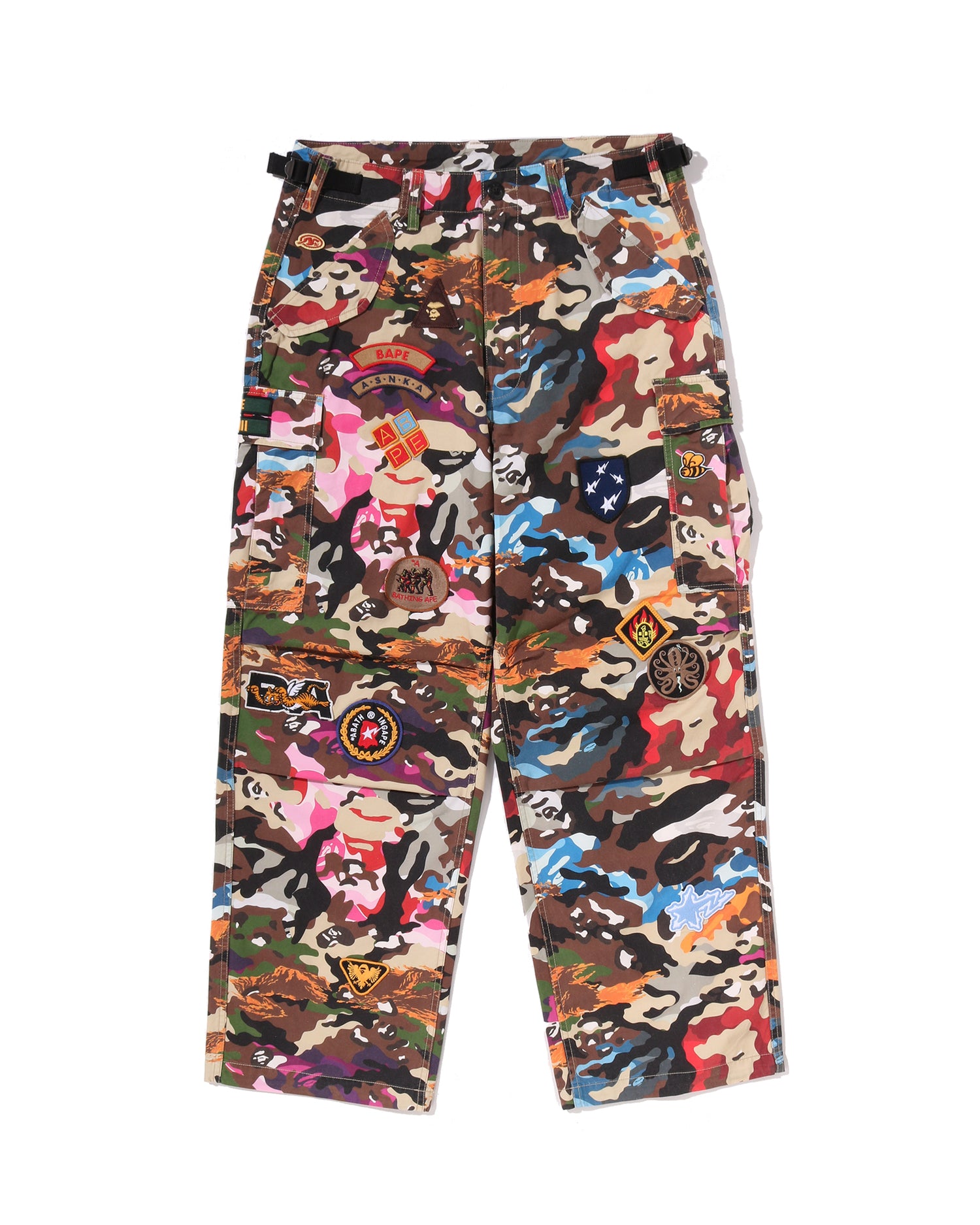 A BATHING APE® Hybrid Camo Multi Badge Cargo Pants | Bape official