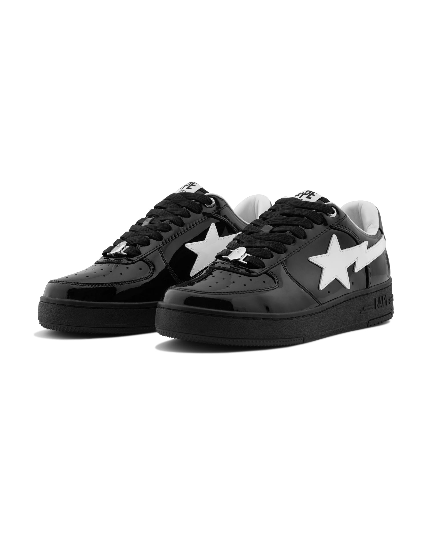 BAPE STA ハイカットスニーカー ブラック/ホワイト A BATHING APE®︎ BAPE STA Patent Leather 