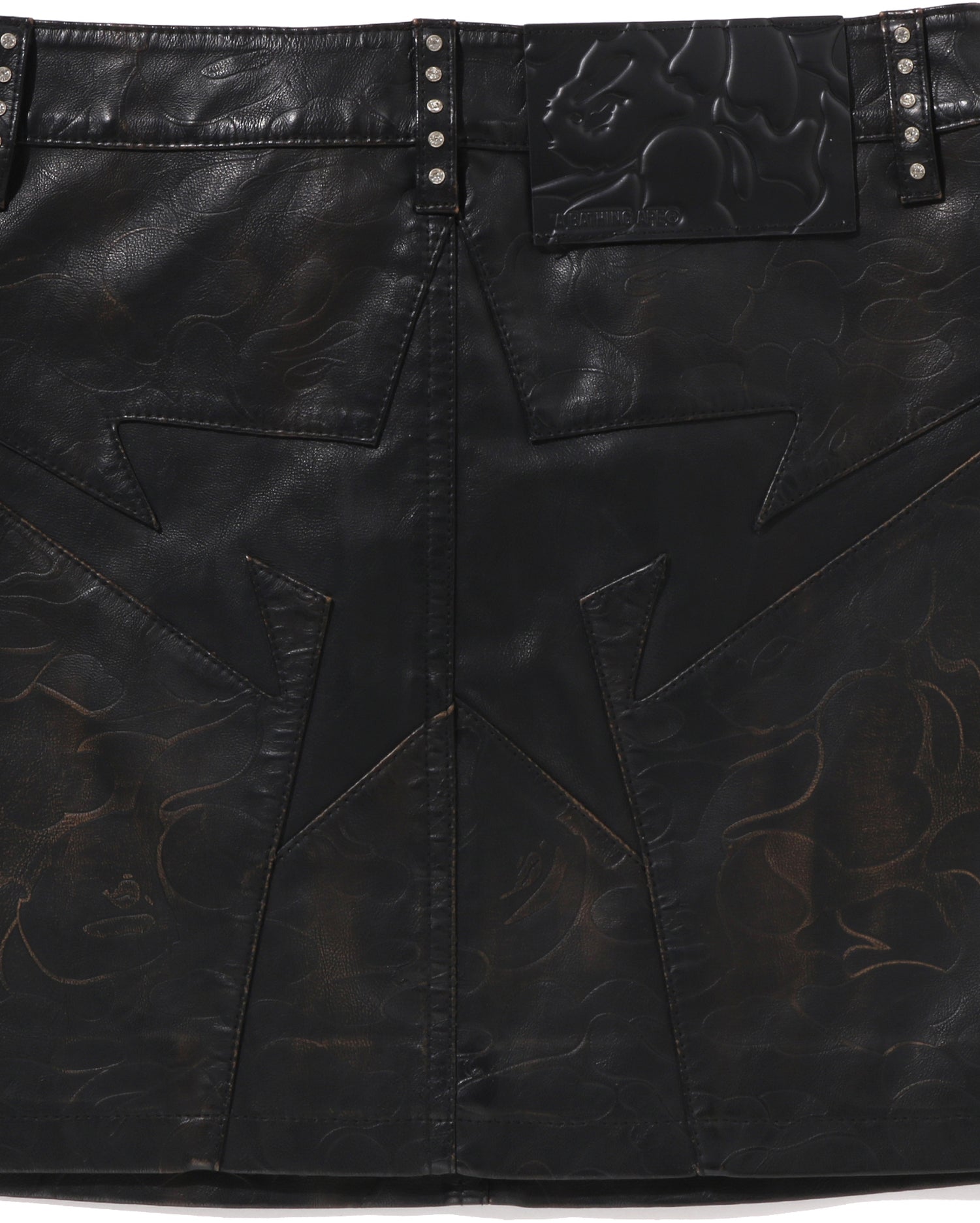 A BATHING APE® Solid Camo Embrossed Washed Rhinestone Skirt | Bape