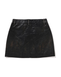 Solid Camo Embrossed Washed Rhinestone Skirt
