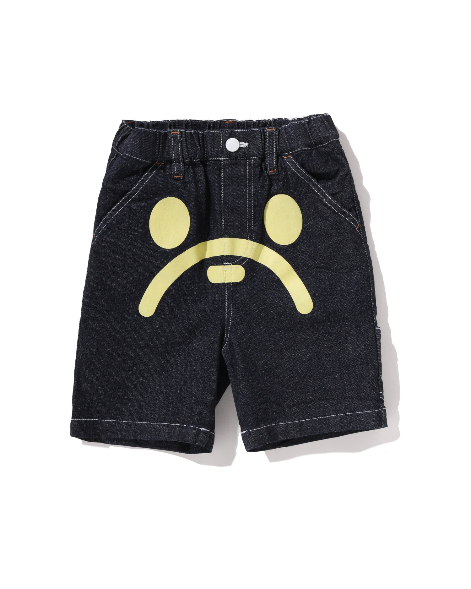A BATHING APE® Kids Milo Face 10 Oz Denim Shorts | Bape official