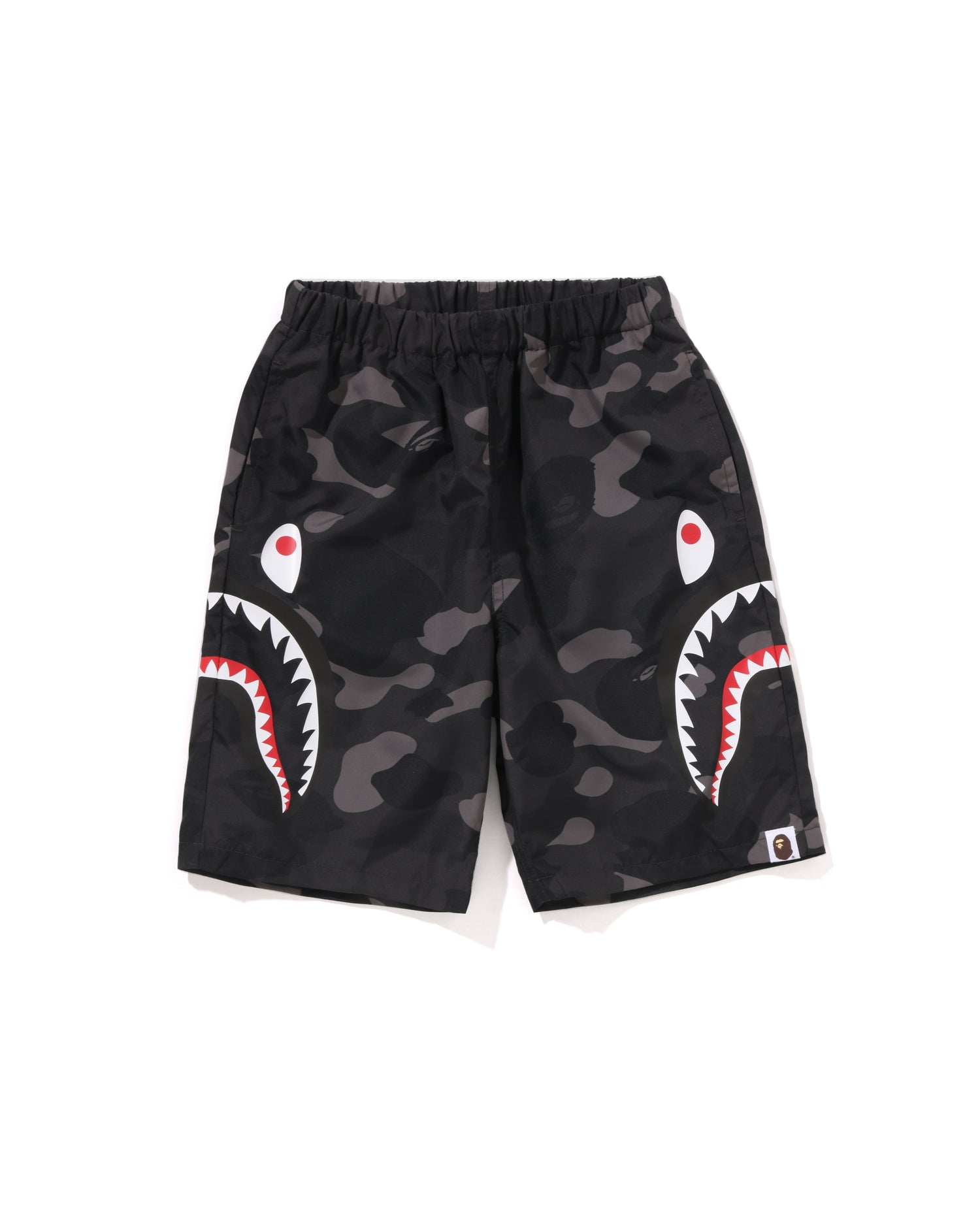 a bathing ape shark bape BEACH SHORTS 水着 A BATHING APE® Kids Color Camo Side Shark Beach Shorts