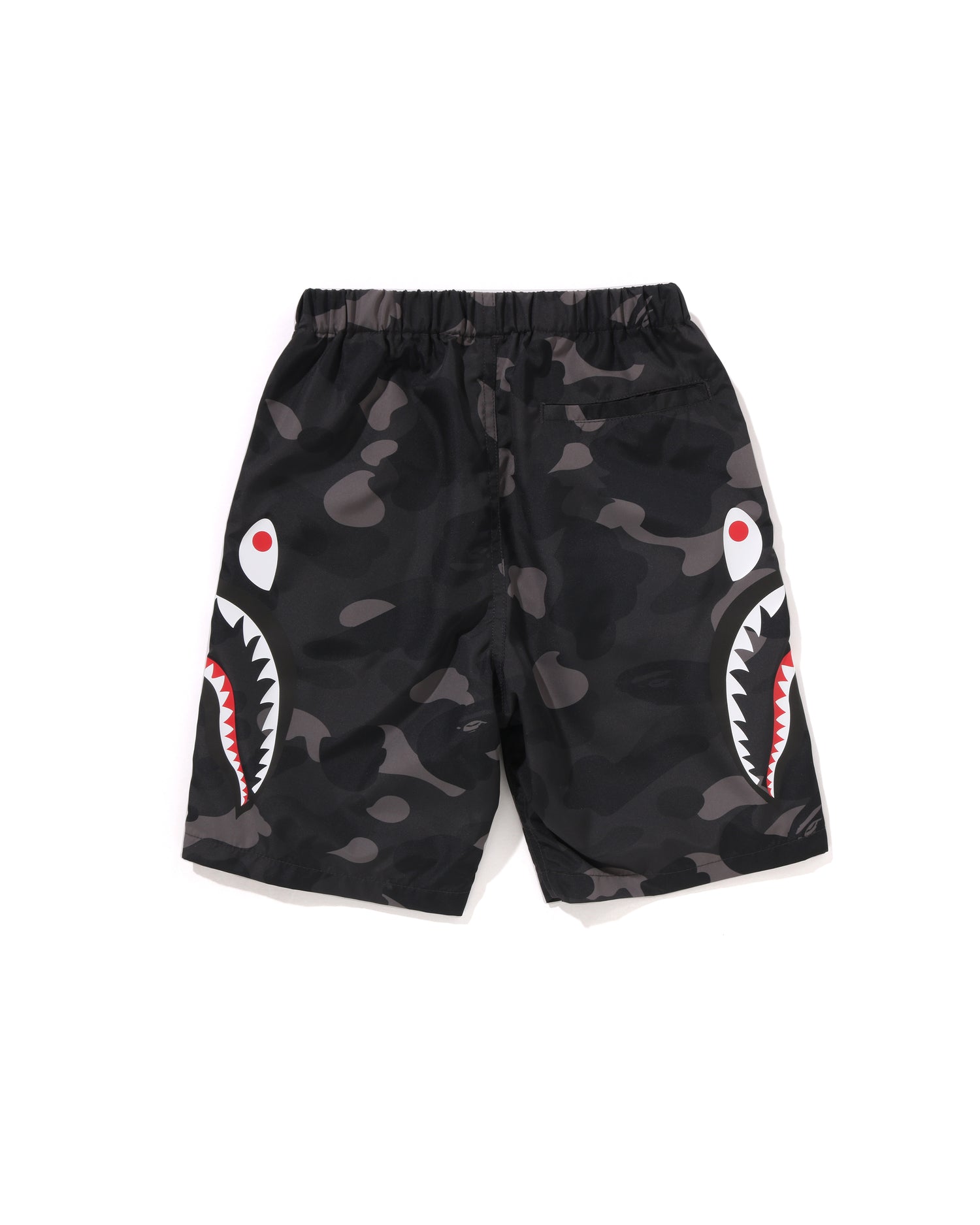 A BATHING APE® Kids Color Camo Side Shark Beach Shorts