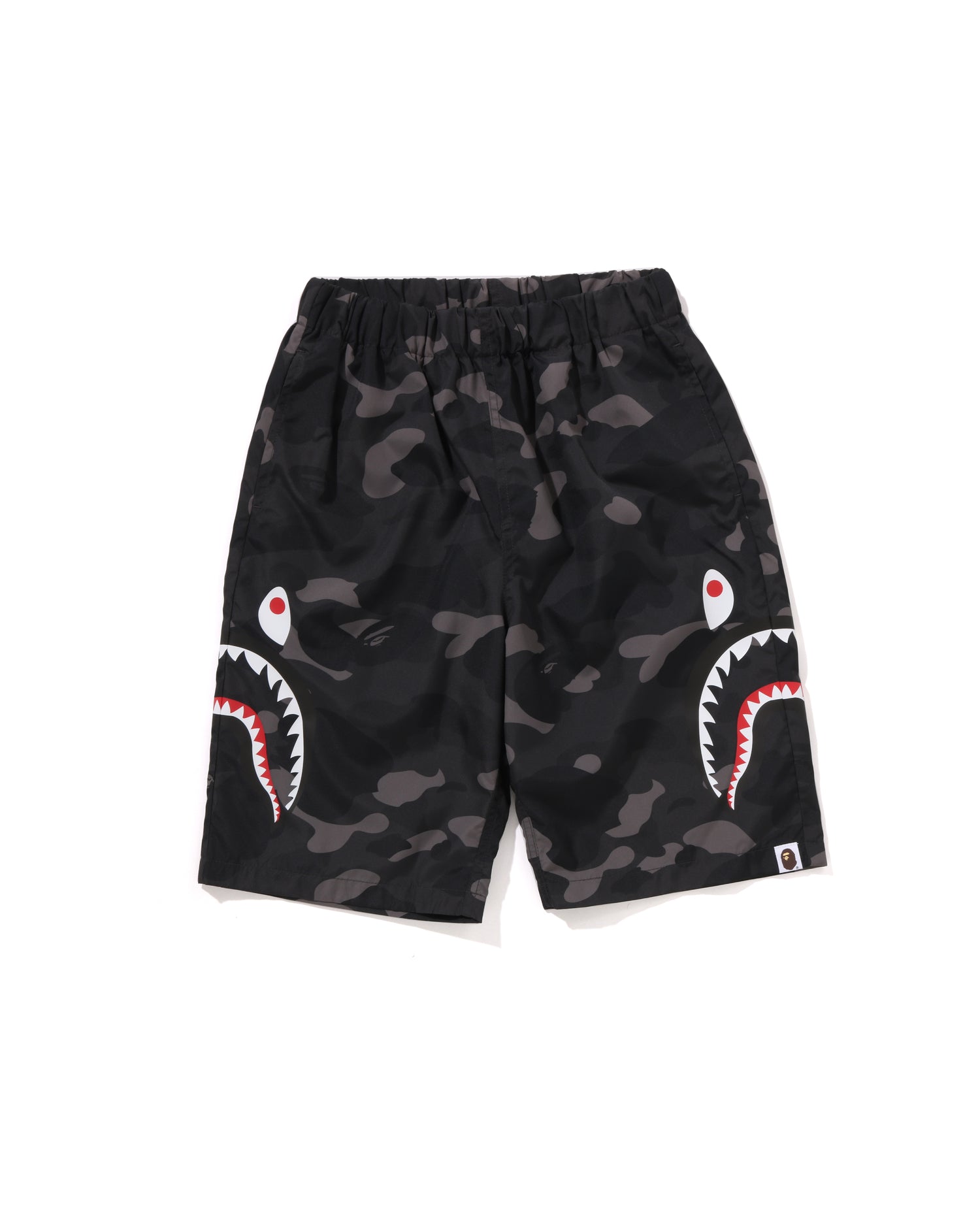 A BATHING APE® Kids Color Camo Side Shark Beach Shorts Jr | Bape