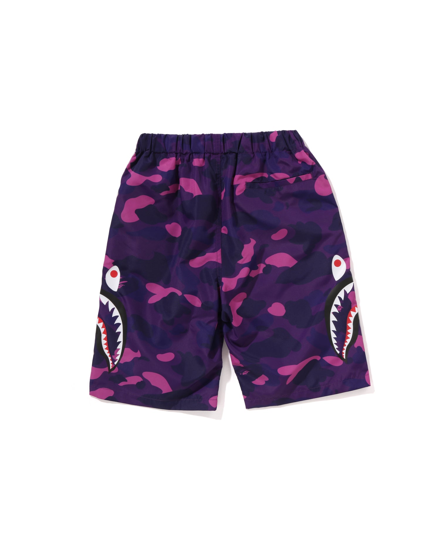 A BATHING APE® Kids Color Camo Side Shark Beach Shorts Jr