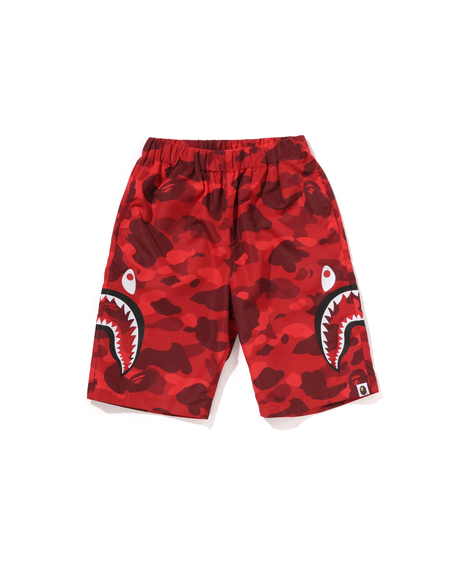 A BATHING APE® Kids Color Camo Side Shark Beach Shorts Jr