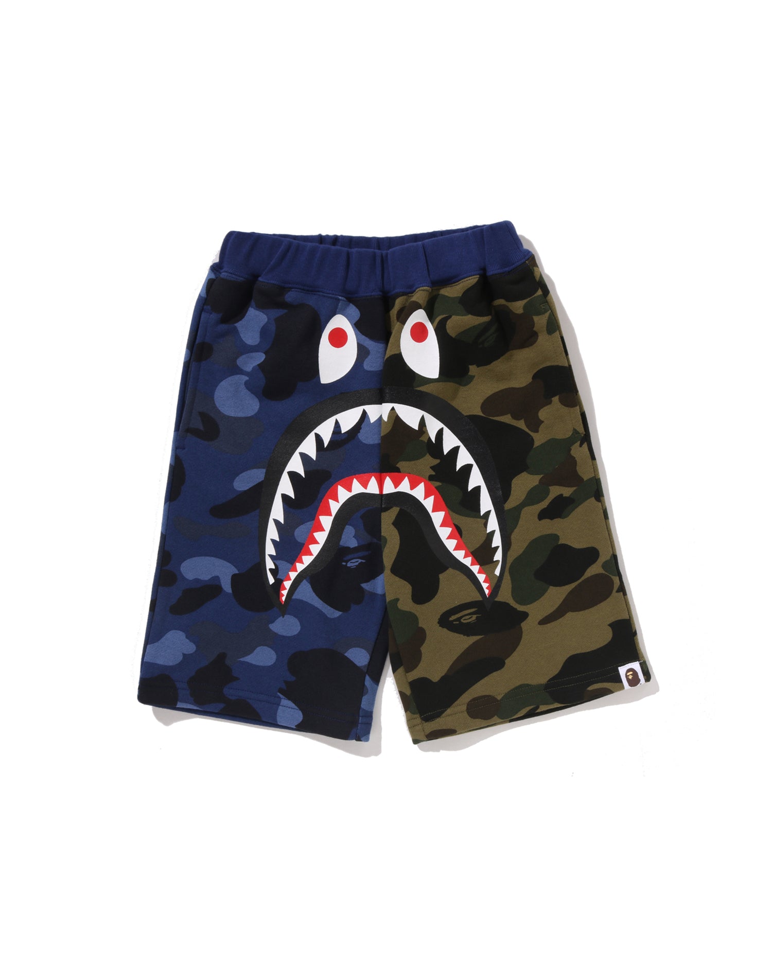 A BATHING APE® Kids Split Camo Shark Sweat Shorts Jr | Bape