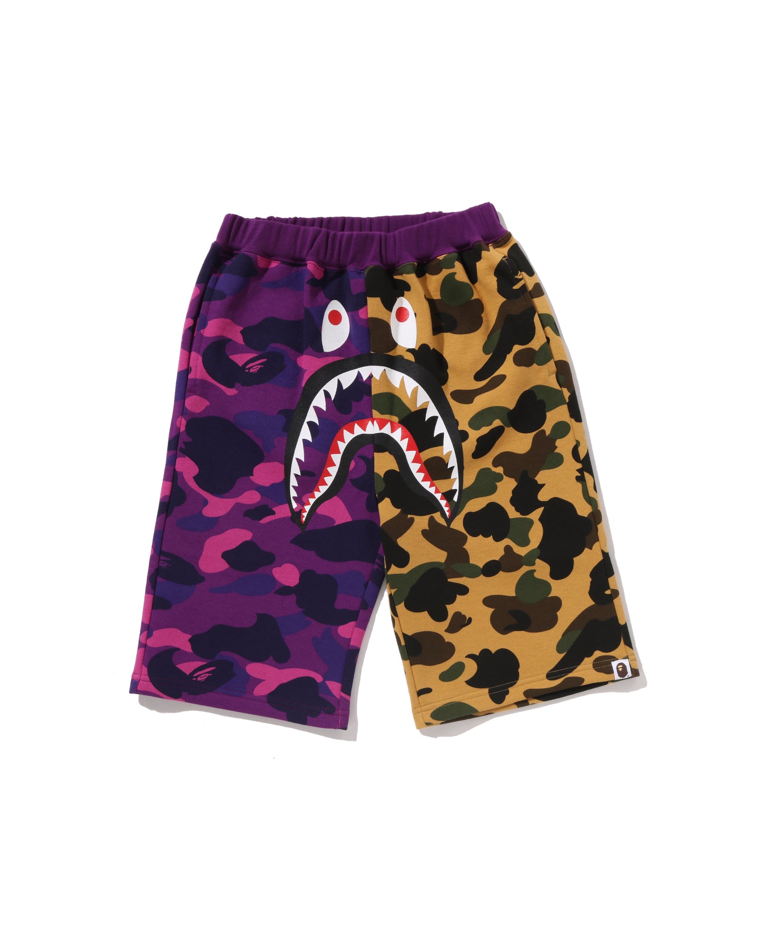 A BATHING APE® Kids Split Camo Shark Sweat Shorts Jr | Bape