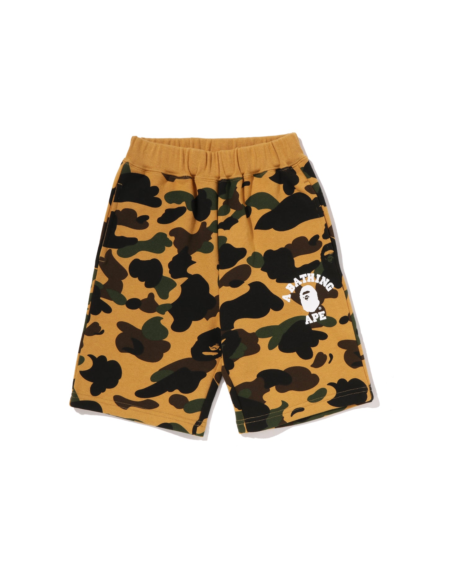 A BATHING APE® Kids 1st Camo College Sweat Shorts | Bape official