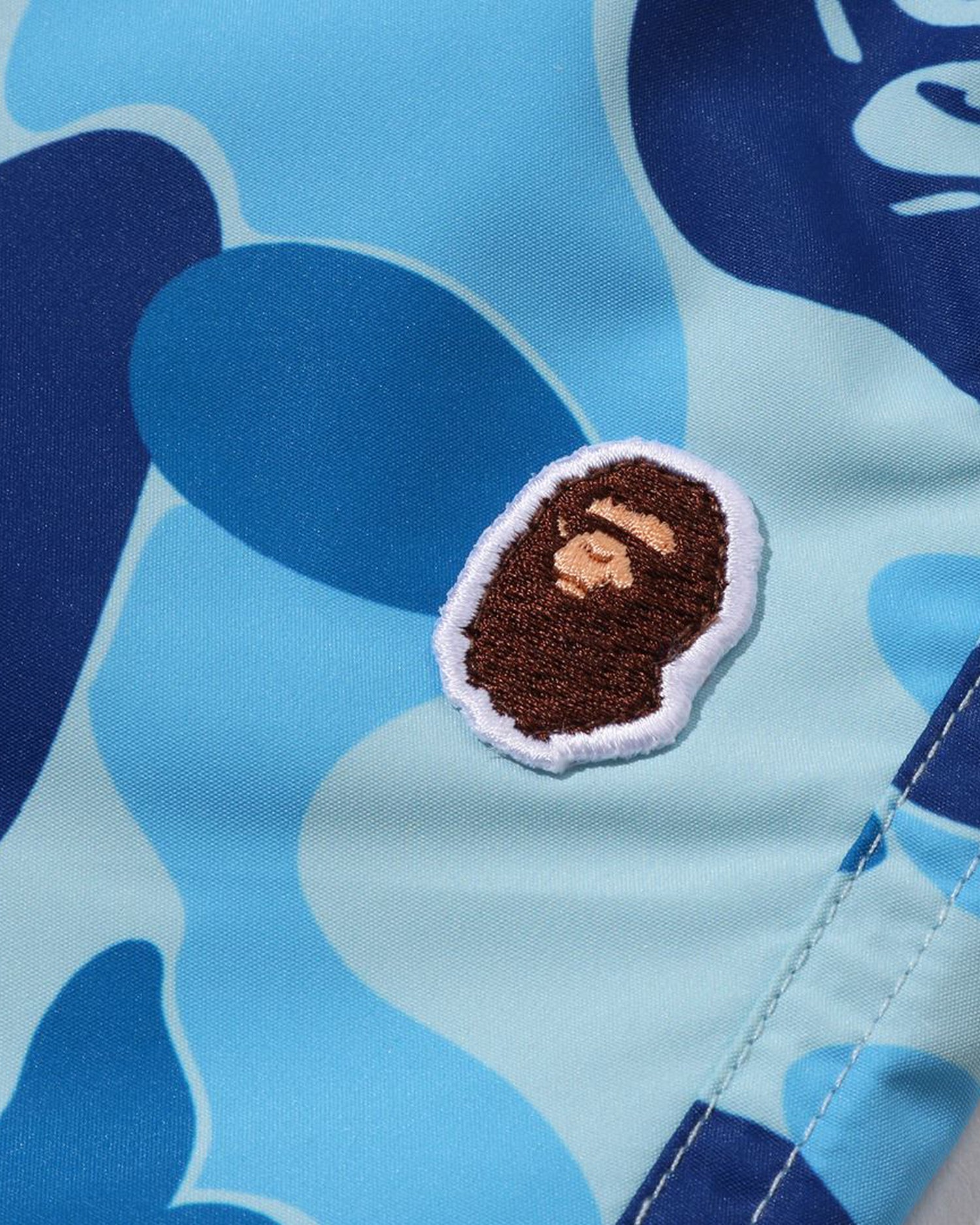 A BATHING APE® Kids Abc Camo Ape Head One Point Beach Shorts