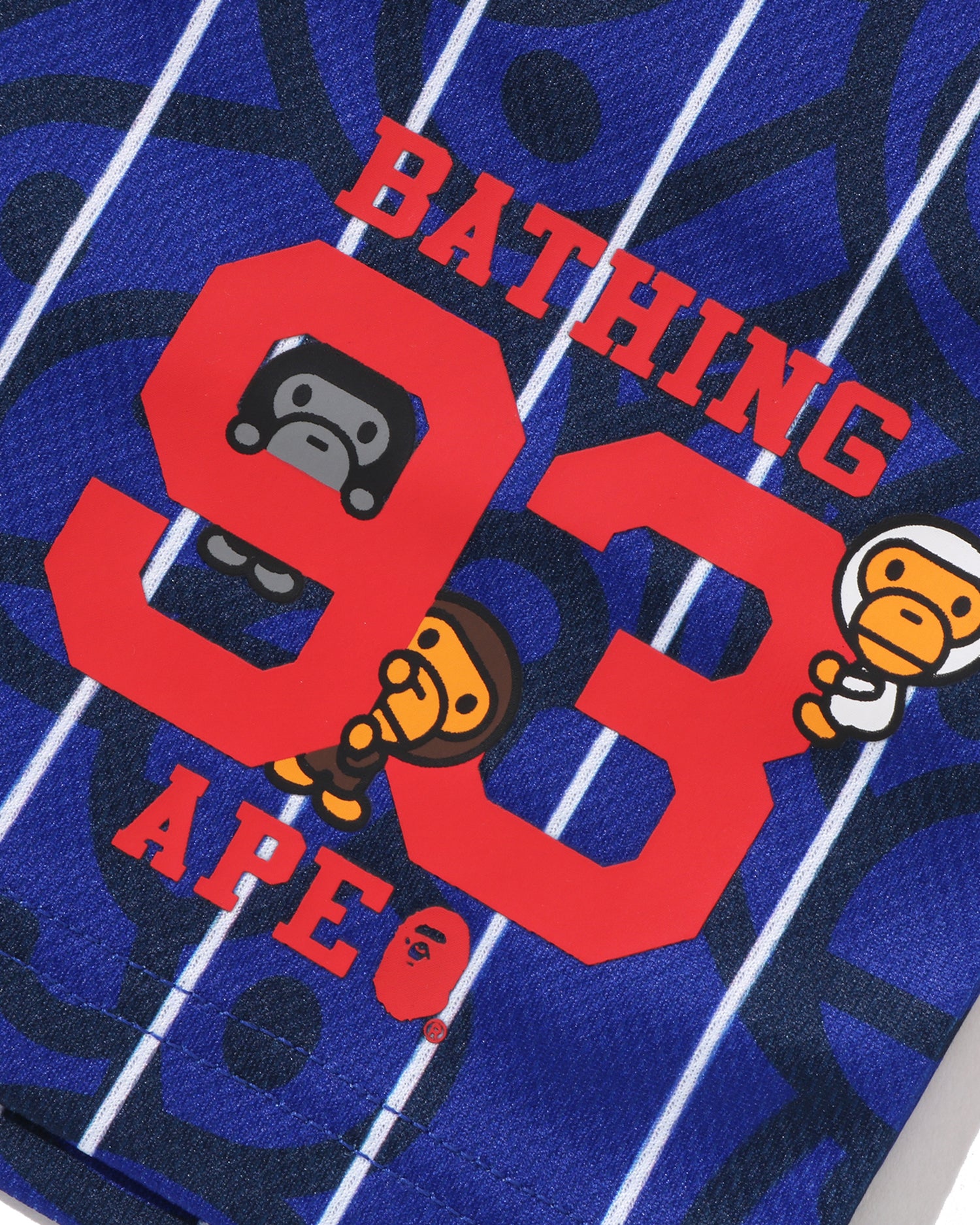 A BATHING APE® SS26 Kids All Baby Milo Stripe Milo Baseball Shorts