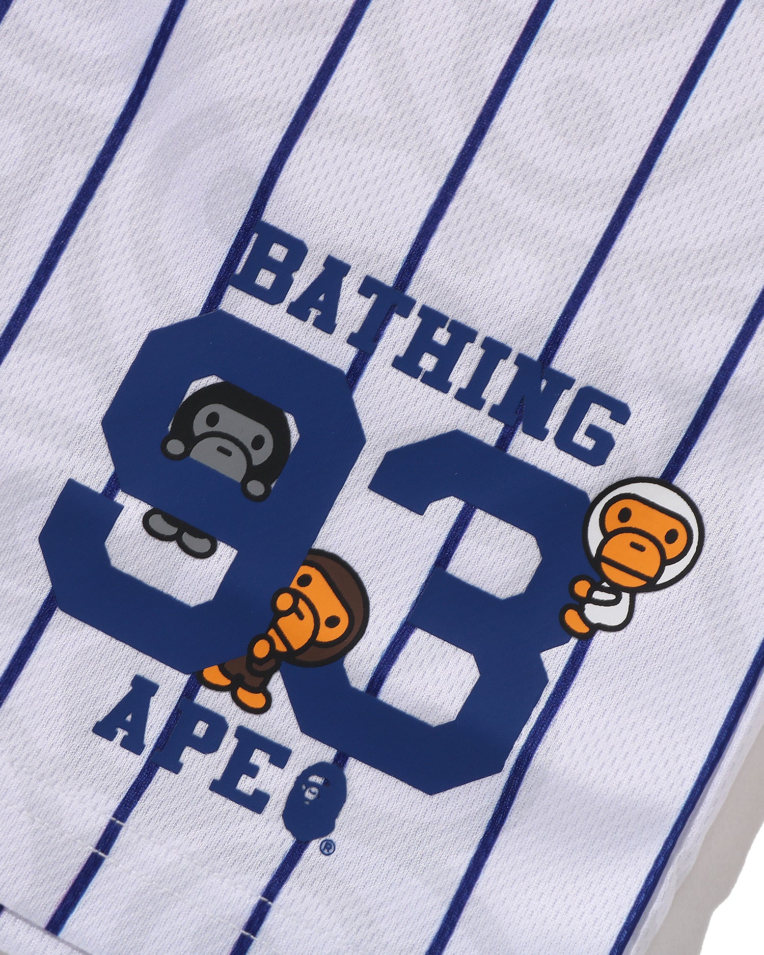 A BATHING APE® SS26 Kids All Baby Milo Stripe Milo Baseball Shorts