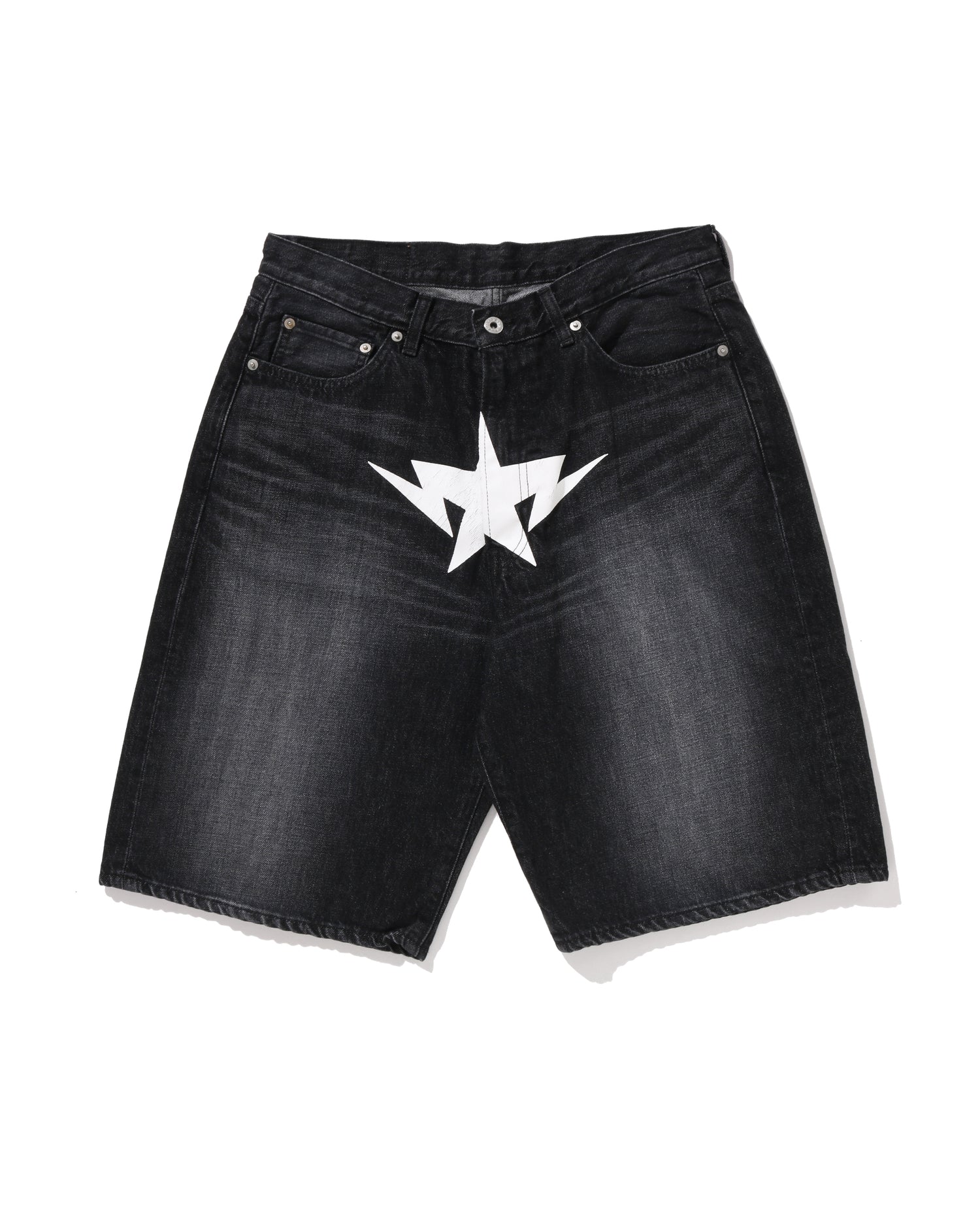 A BATHING APE® Twin STA Relaxed Fit Denim Shorts | Bape official