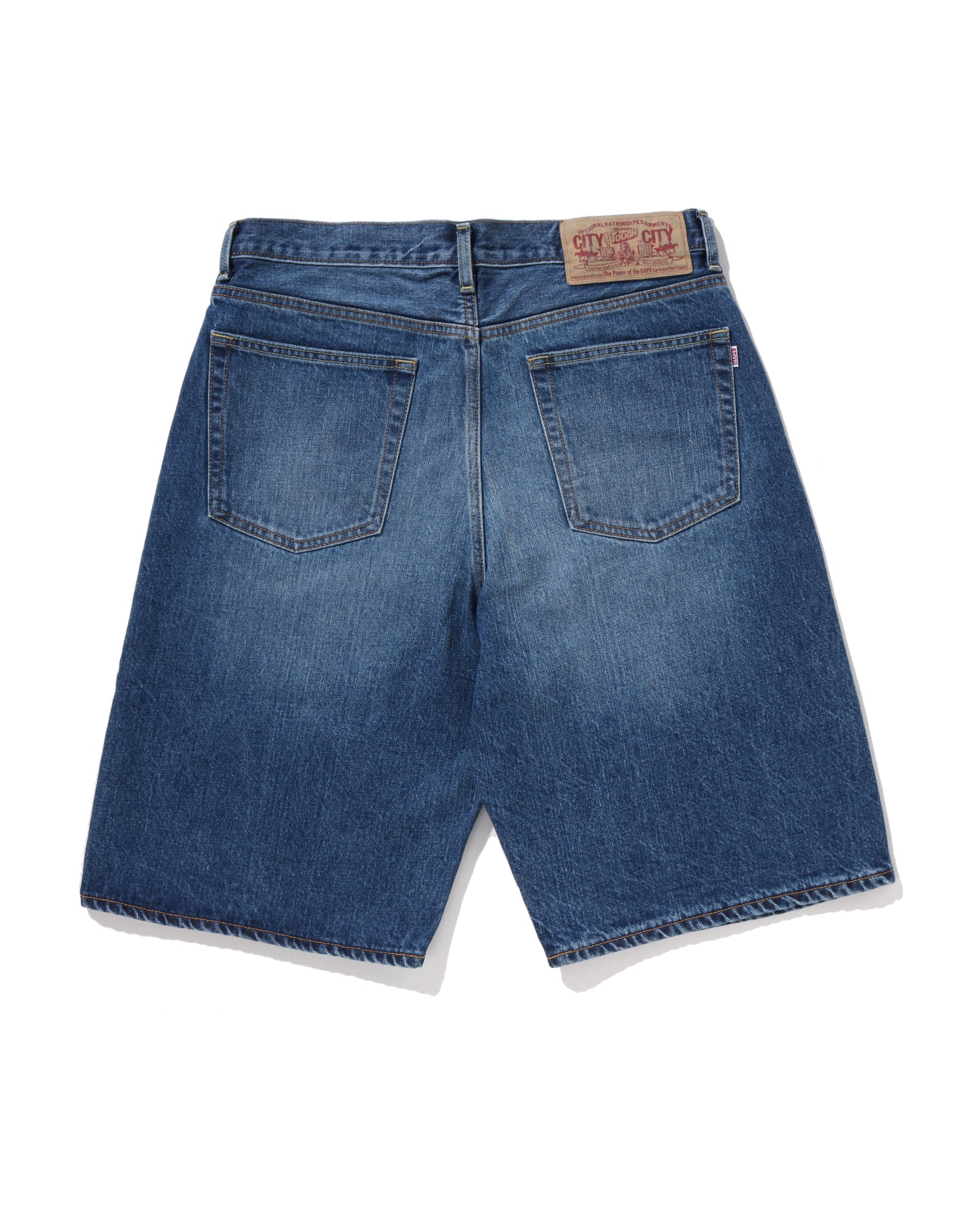 A BATHING APE® Twin STA Relaxed Fit Denim Shorts | Bape official