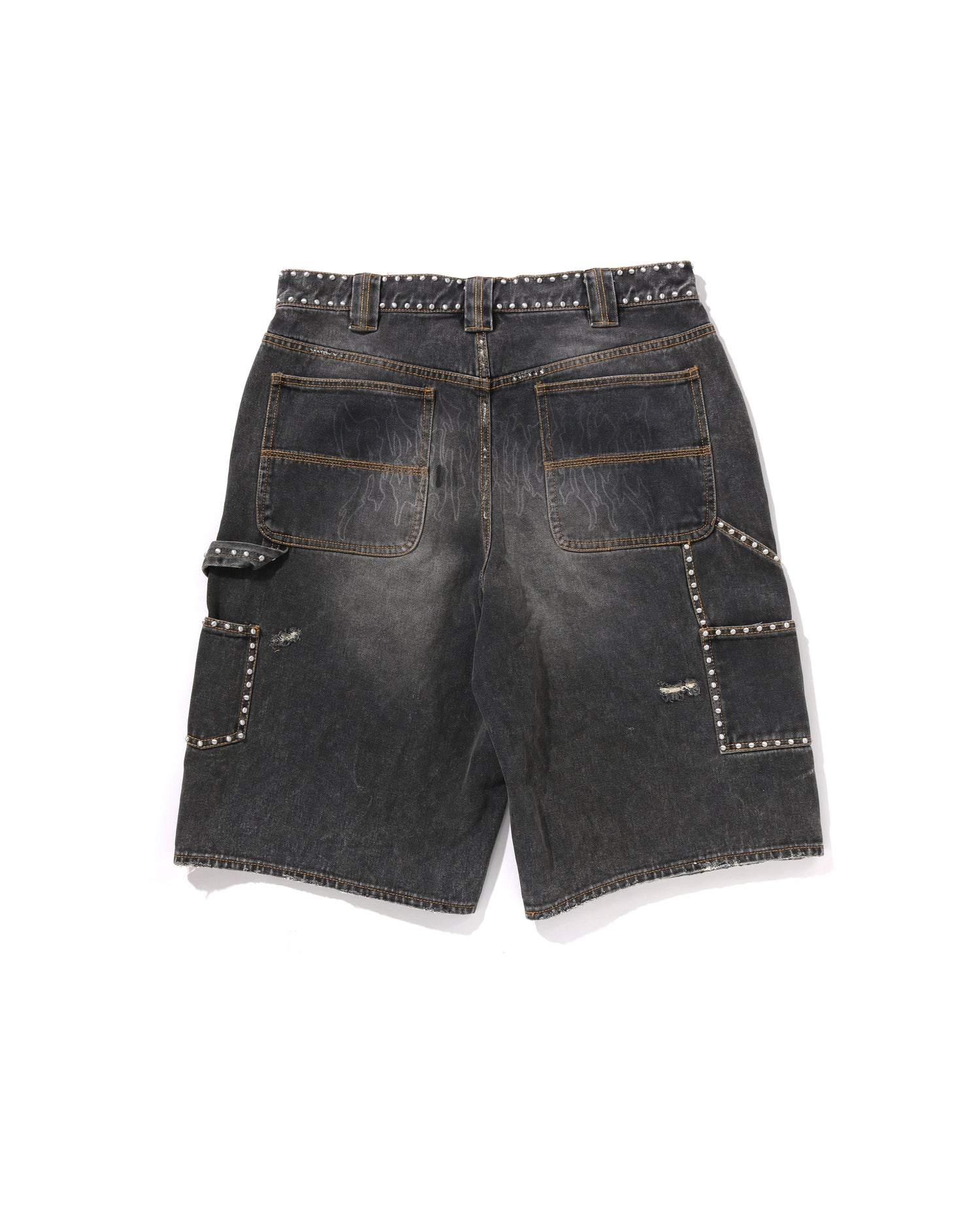 A BATHING APE® Studded Heavy Wash Relaxed Fit 13oz Denim Shorts