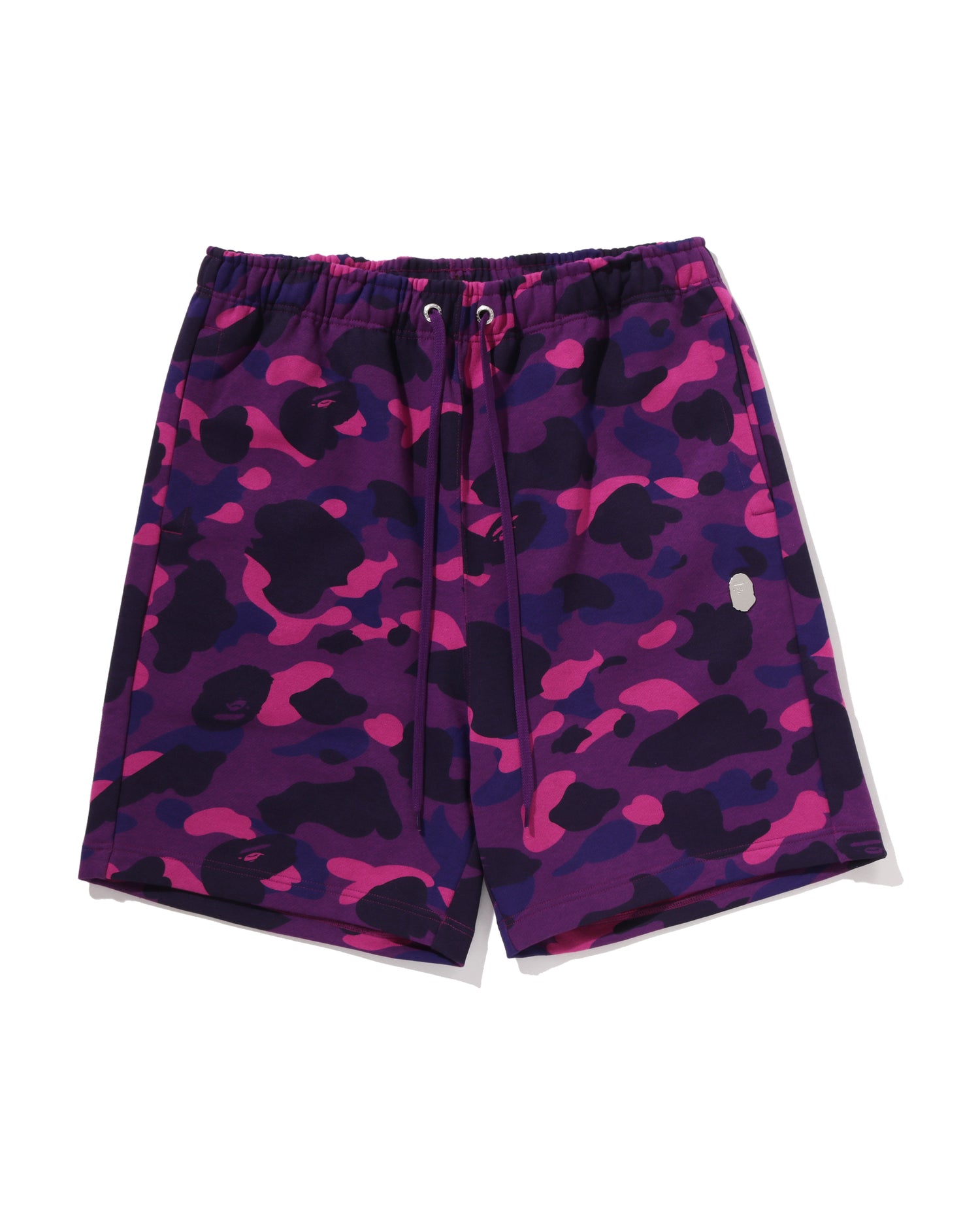 たいがA Bathing Ape BAPE ショートパンツ M 紫カモ A BATHING APE® Color Camo Metal Ape Head Relaxed Fit Sweat Shorts