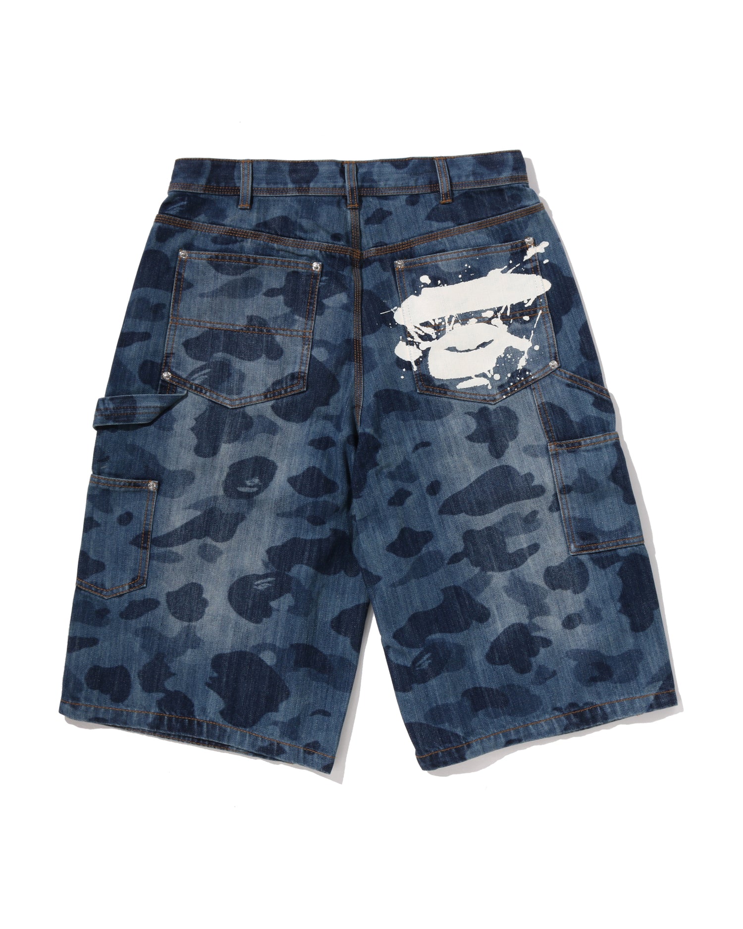 A BATHING APE® 1st Camo Double Knee 13 Oz Relaxed Fit Denim Shorts