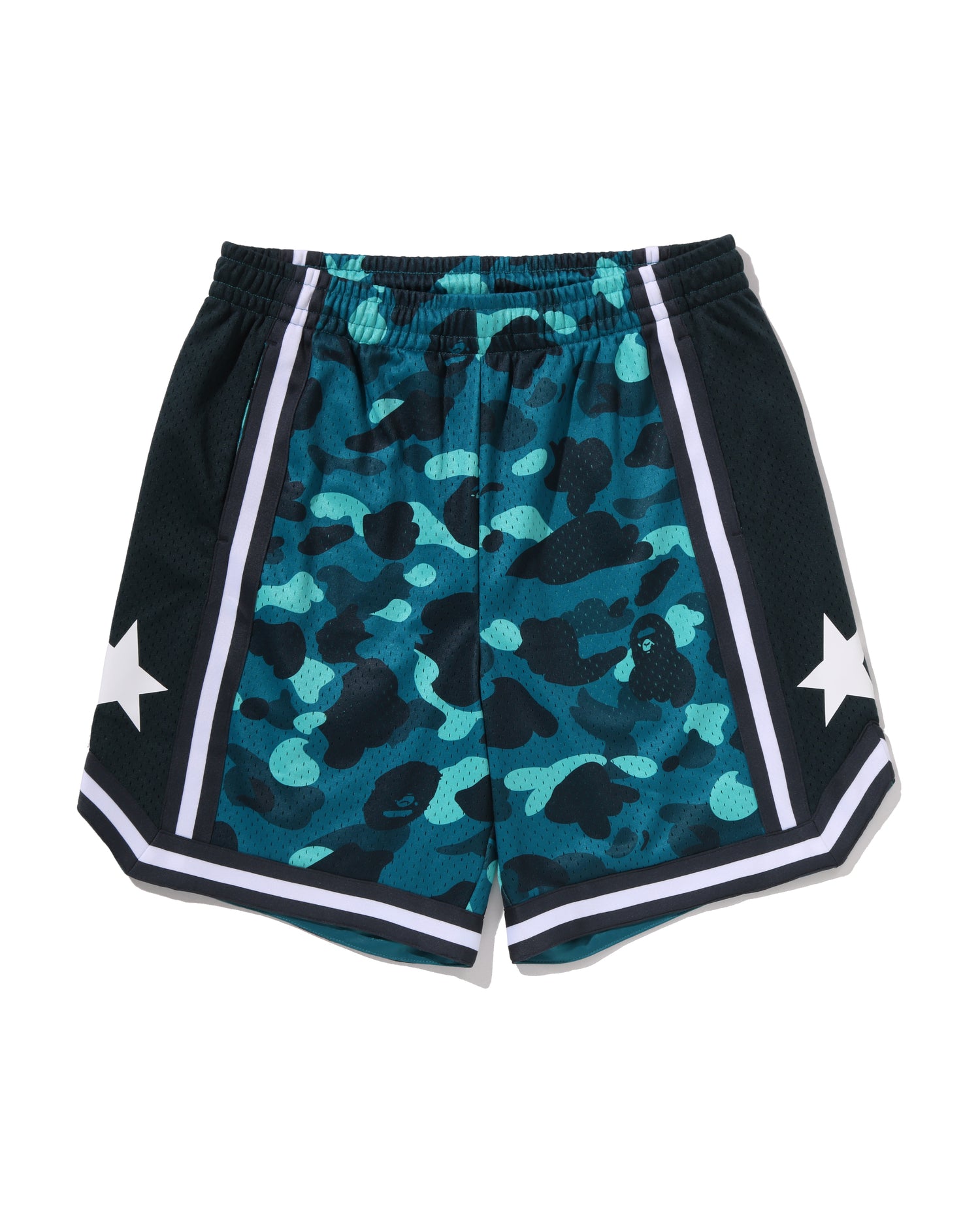 A BATHING APE® Color Camo Mesh Relaxed Fit Shorts | Bape official