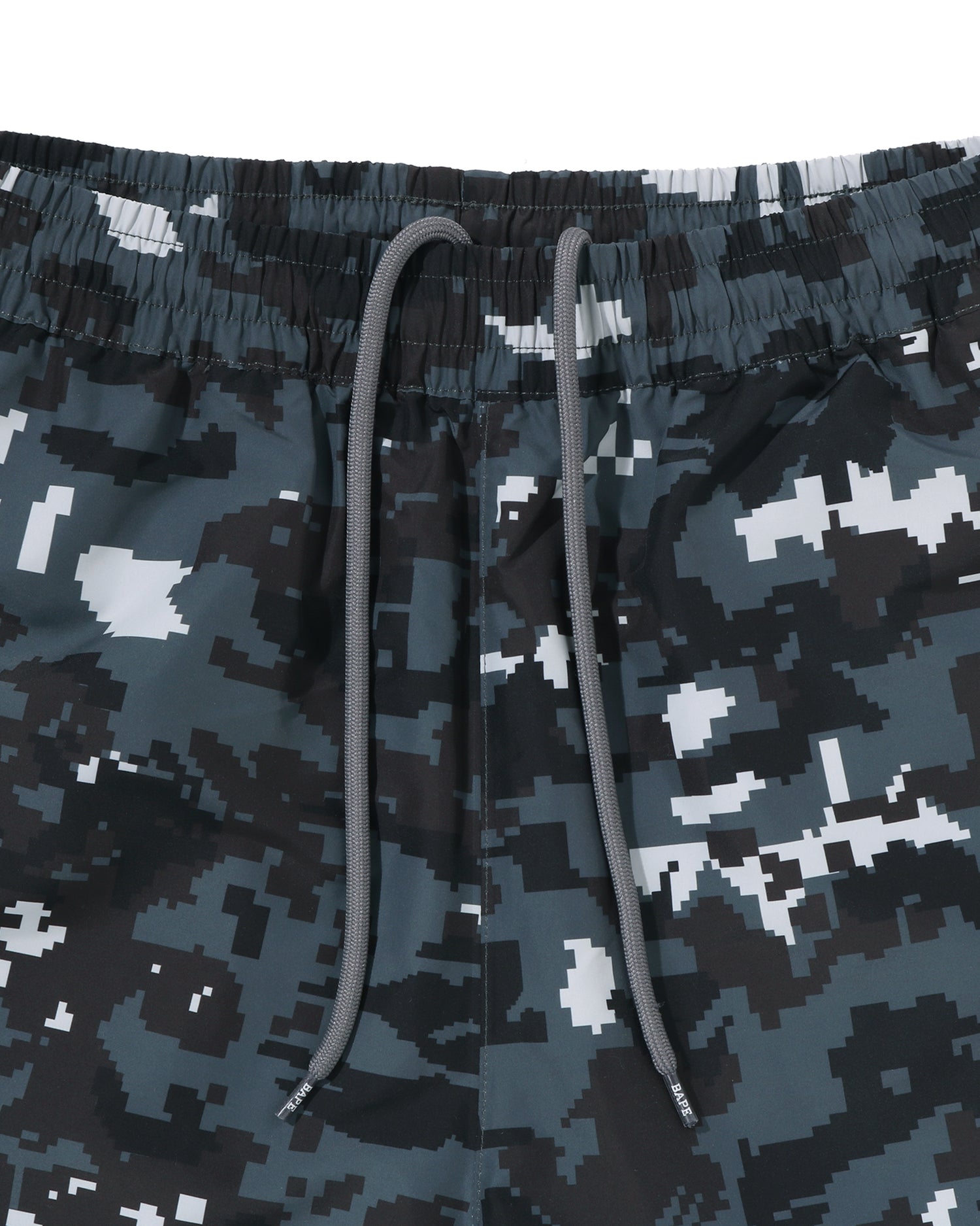 A BATHING APE® Multi Pixel Camo Relaxed Fit Beach Shorts | Bape