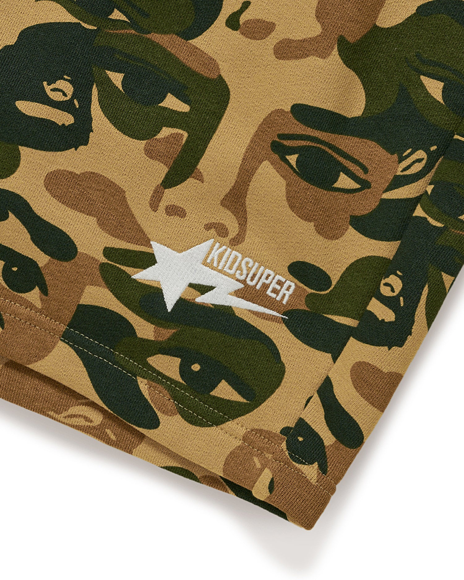 BAPE X KIDSUPER CAMO SWEAT SHORTS [GREEN] - KidSuper
