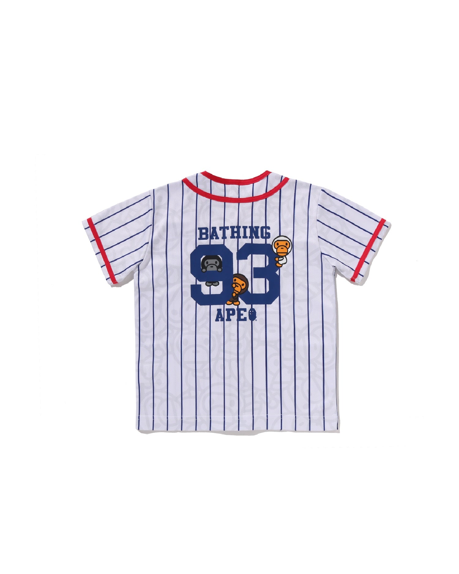A BATHING APE® SS26 Kids All Baby Milo Stripe Milo Baseball Shirt