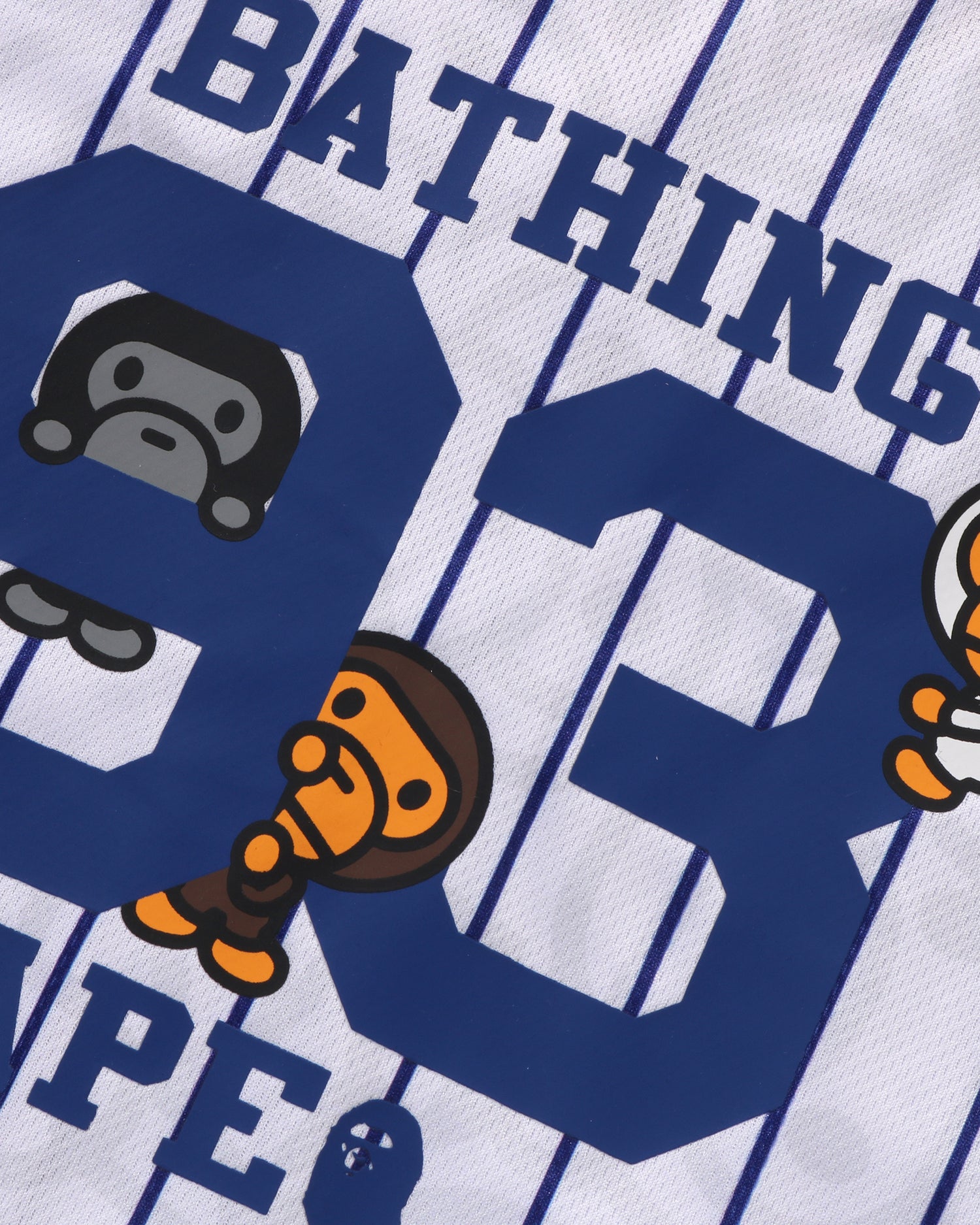 A BATHING APE® SS26 Kids All Baby Milo Stripe Milo Baseball Shirt