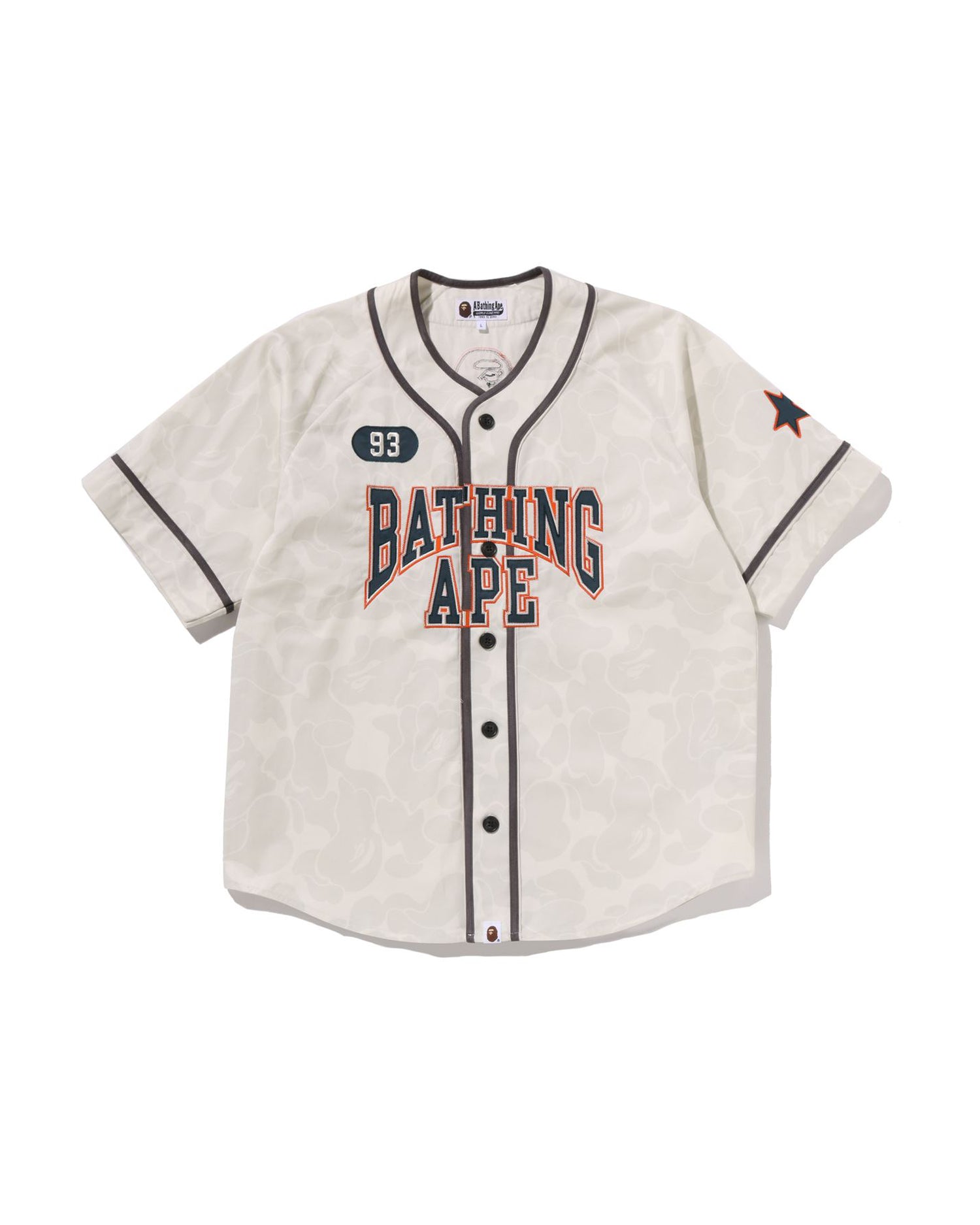 A BATHING APE® Solid Camo Multi Logo Baseball Ss Shirt | Bape