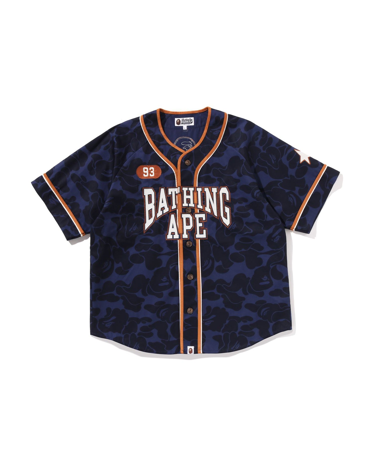 A BATHING APE® Solid Camo Multi Logo Baseball Ss Shirt | Bape