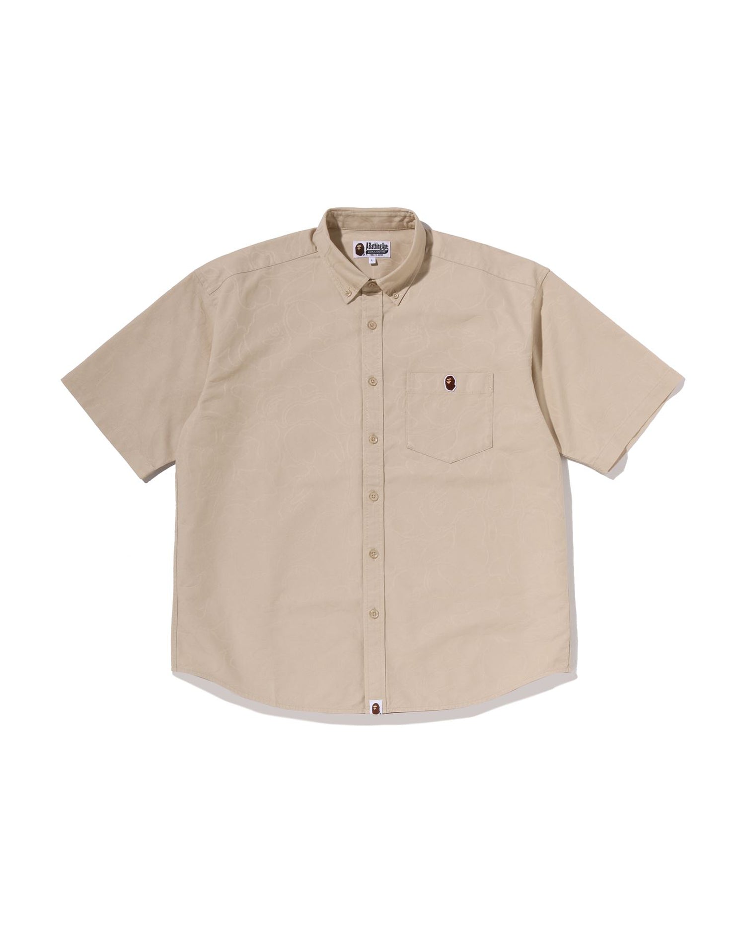 A BATHING APE® One Point Line Camo Jacquard Oxford Ss Shirt | Bape