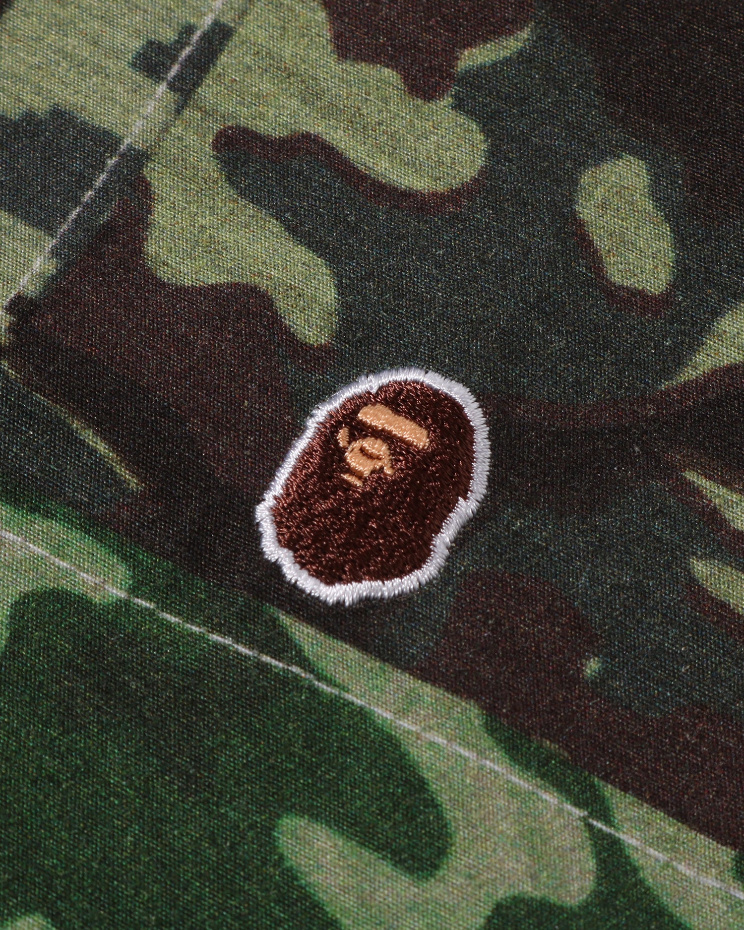 A BATHING APE® Kids Ape Head One Point Camo Patchwork Shirt | Bape