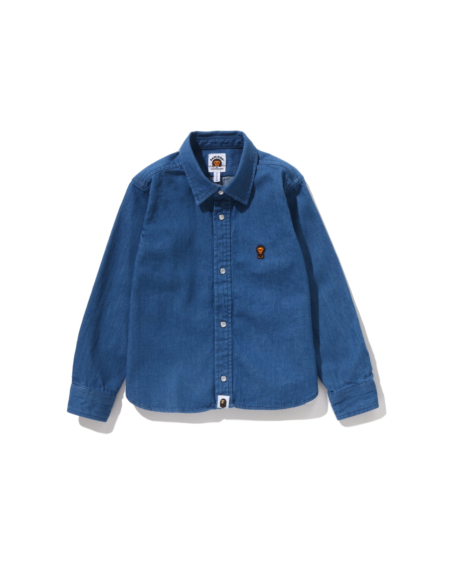 A BATHING APE® Kids Baby Milo 8 Oz Denim Shirt | Bape official