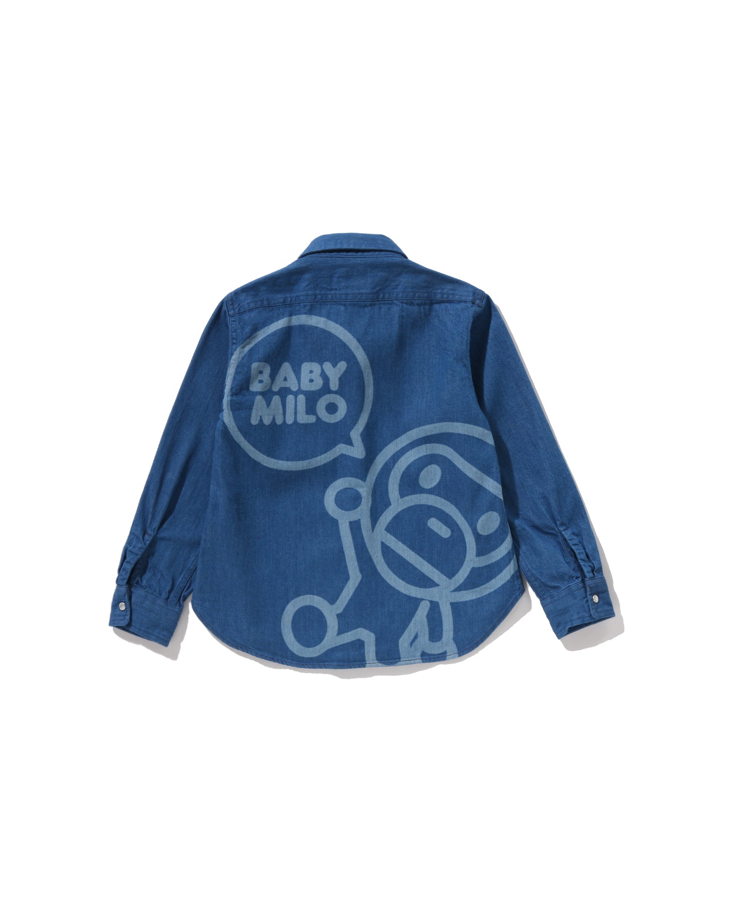 A BATHING APE® Kids Baby Milo 8 Oz Denim Shirt | Bape official