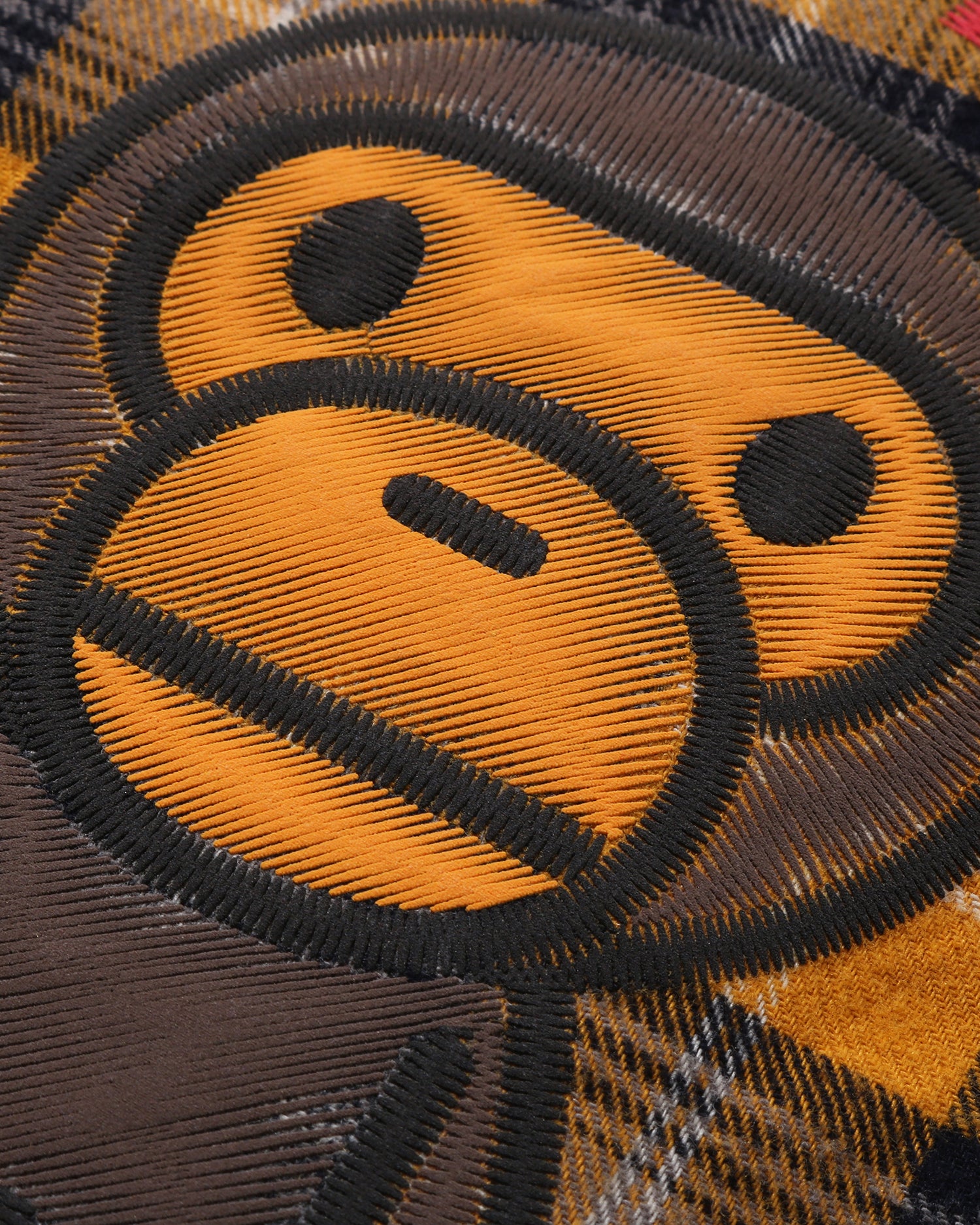 A BATHING APE® Kids Check Baby Milo Embroidery Print Shirt | Bape