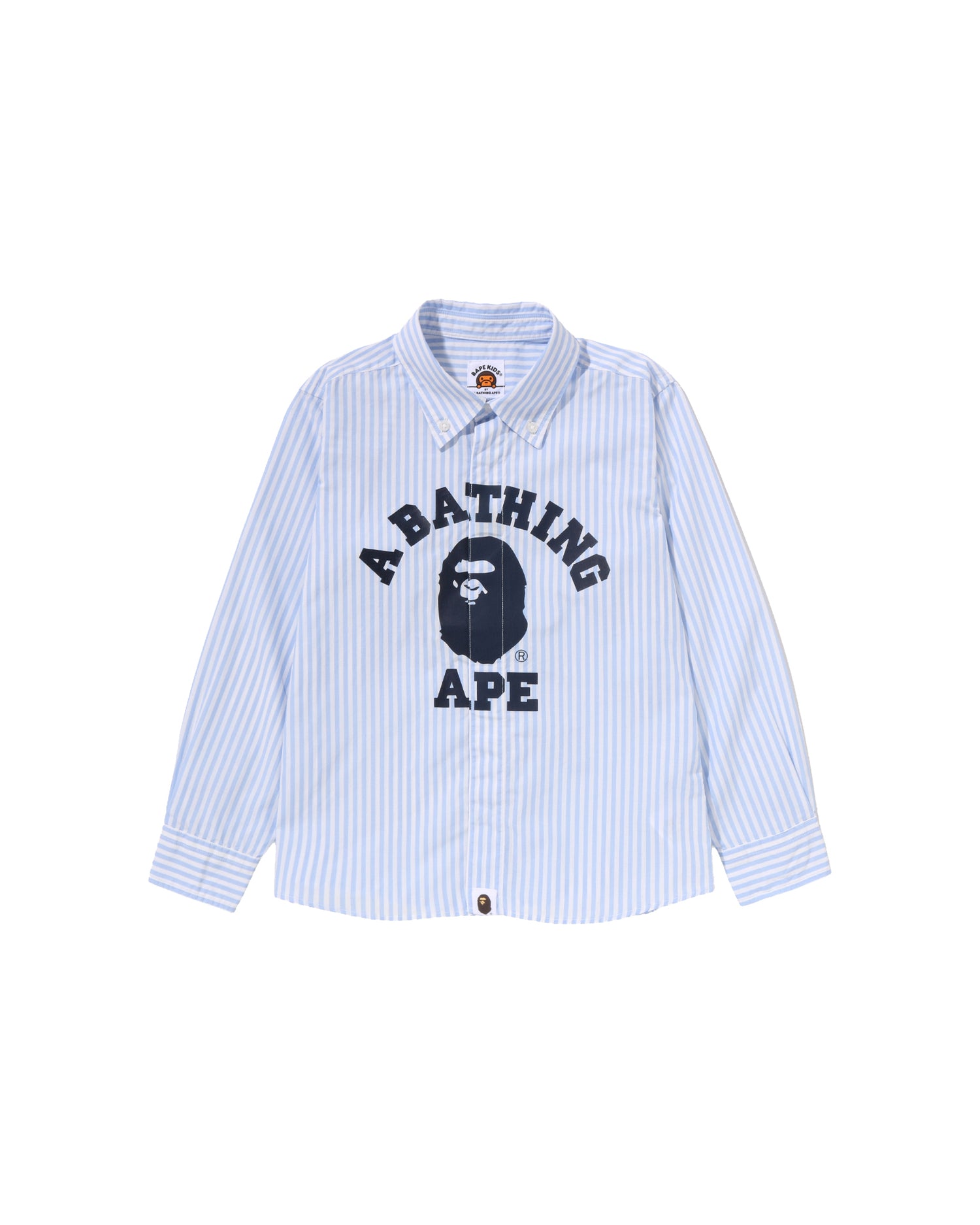 A BATHING APE® Kids College Stripe Oxford Bd Ls Shirt | Bape