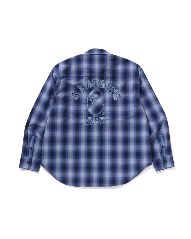 A BATHING APE® Ombre Check College Relaxed Fit Shirt