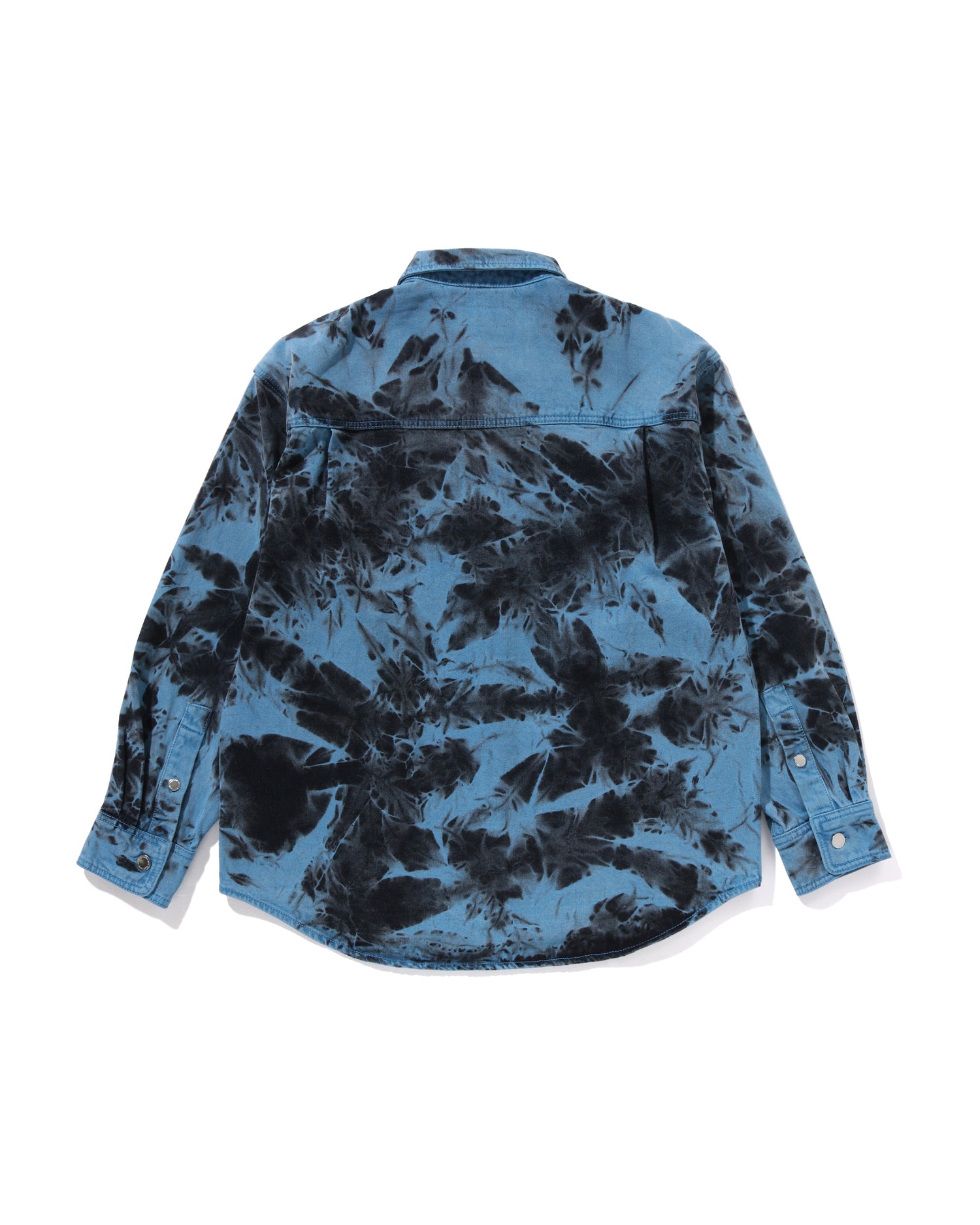 A BATHING APE® Destoryed Bleach Bathing Ape Logo Ls Shirt