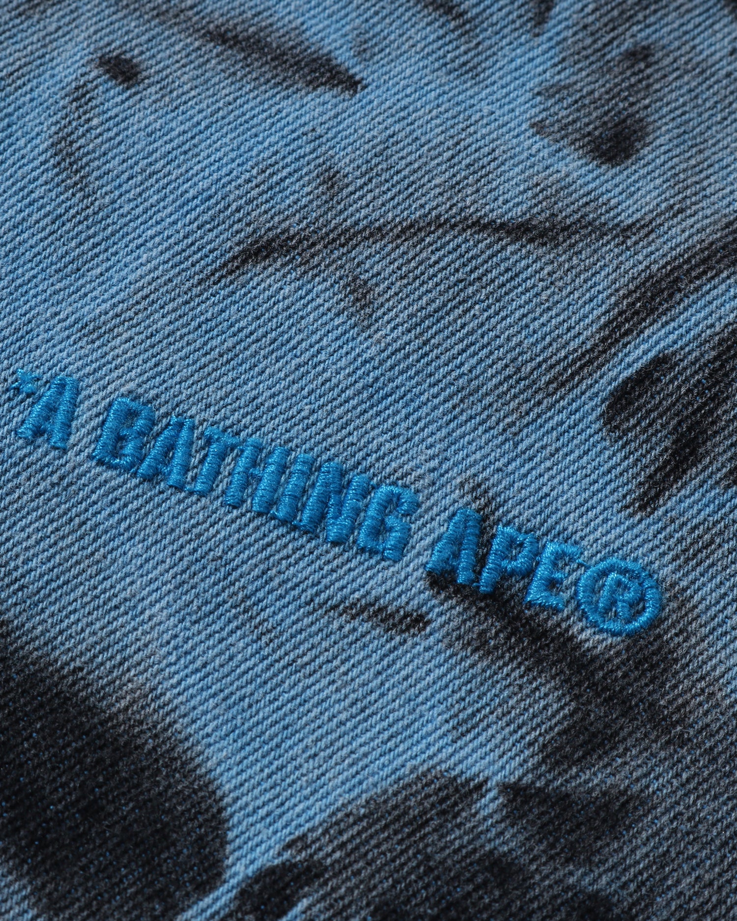 A BATHING APE® Destoryed Bleach Bathing Ape Logo Ls Shirt | Bape