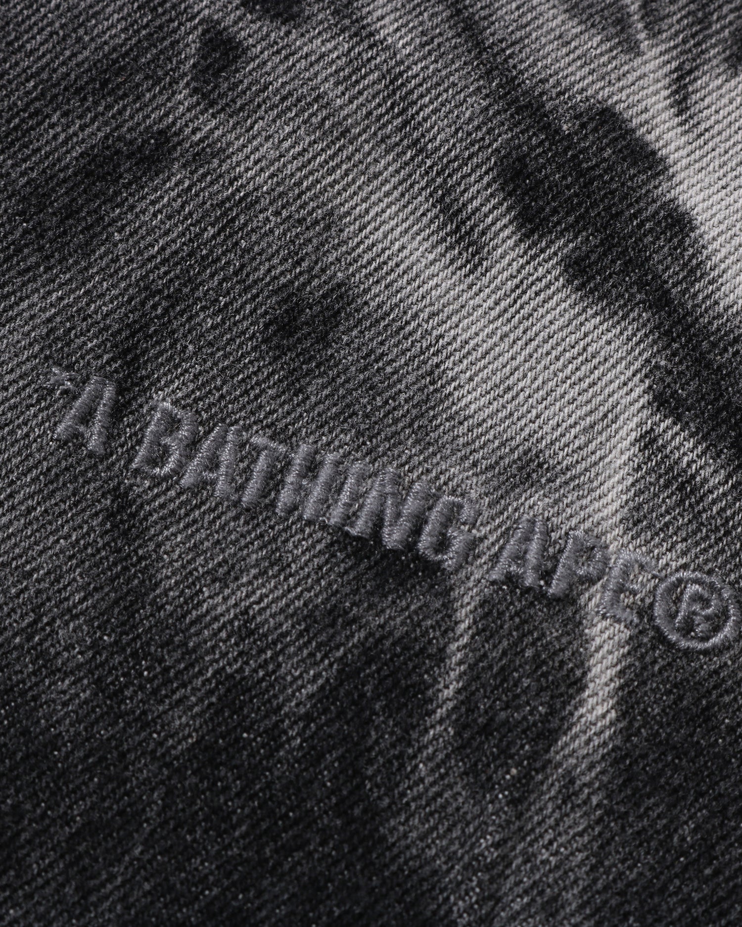 A BATHING APE® Destoryed Bleach Bathing Ape Logo Ls Shirt | Bape