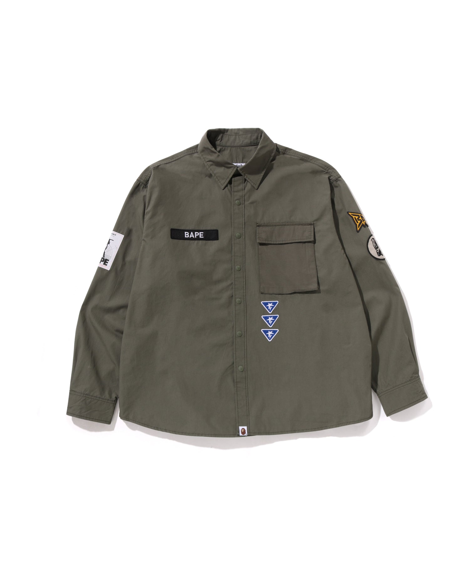 メンズウェア A Bathing Ape M A BATHING APE® Bathing Ape Logo Military Ls Shirt | Bape