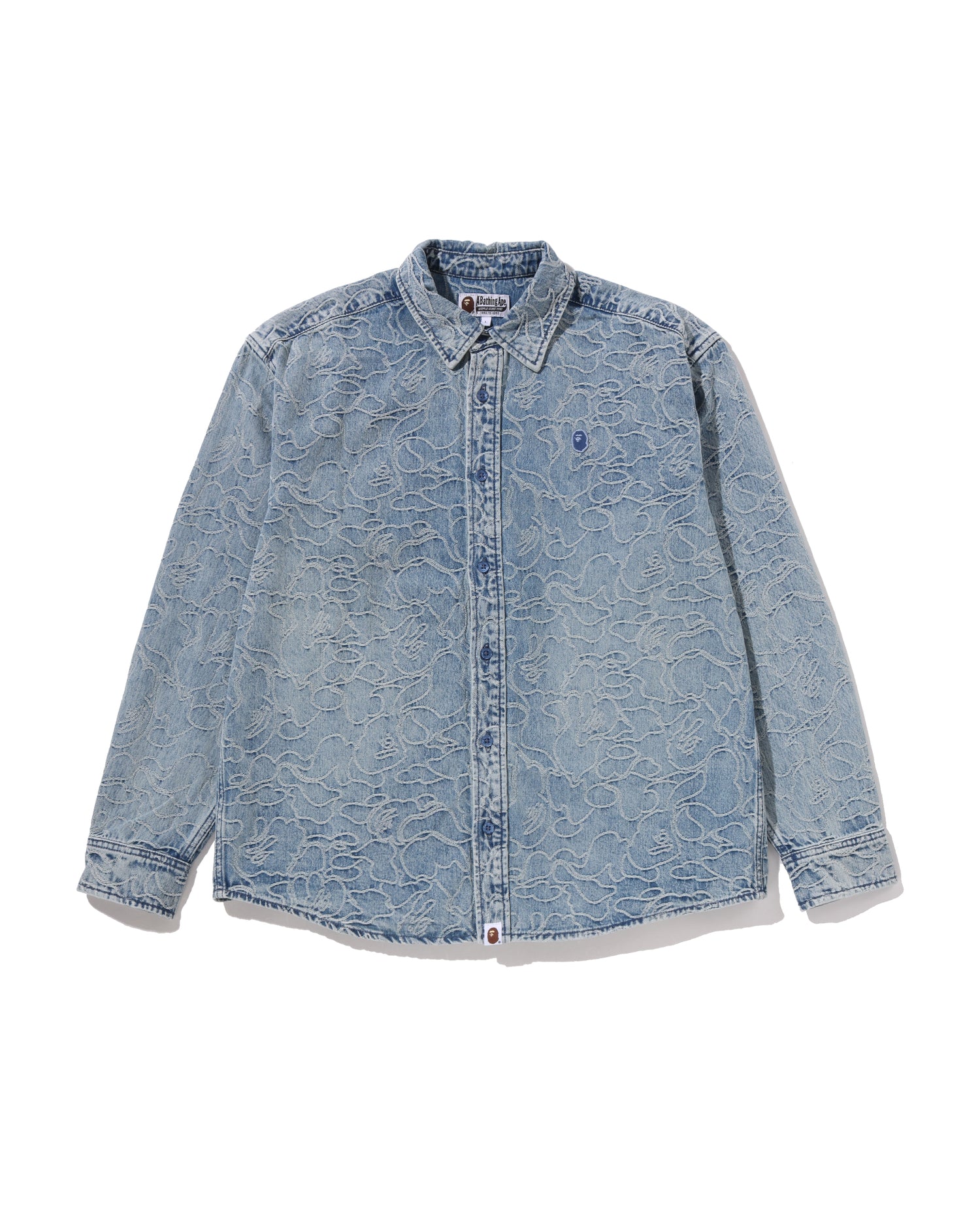 A BATHING APE ストライダー　カモ柄 A BATHING APE® One Point Line Camo Jacquard Denim Ls Shirt | Bape